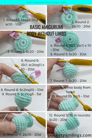 Amigurumi Doll Body Pattern, Crochet Mini Amigurumi Doll, Little Amigurumi  Doll, Crochet No Sew One-piece Pattern ,4, 5 &6 Inches (Download Now) 