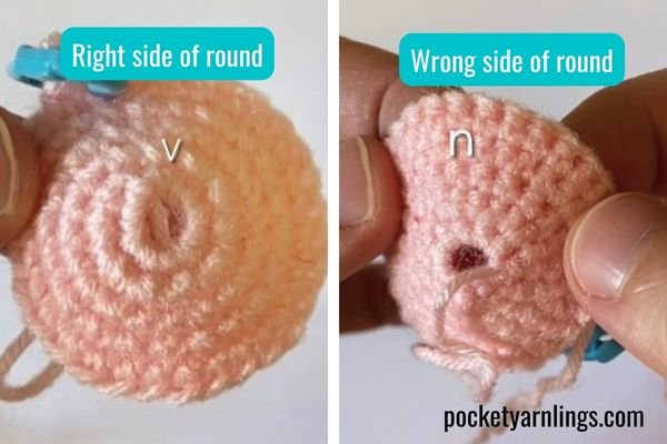 The Right Side when Crocheting Amigurumi