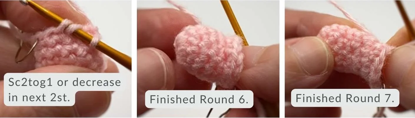step 2 crocheting curve using stitch count