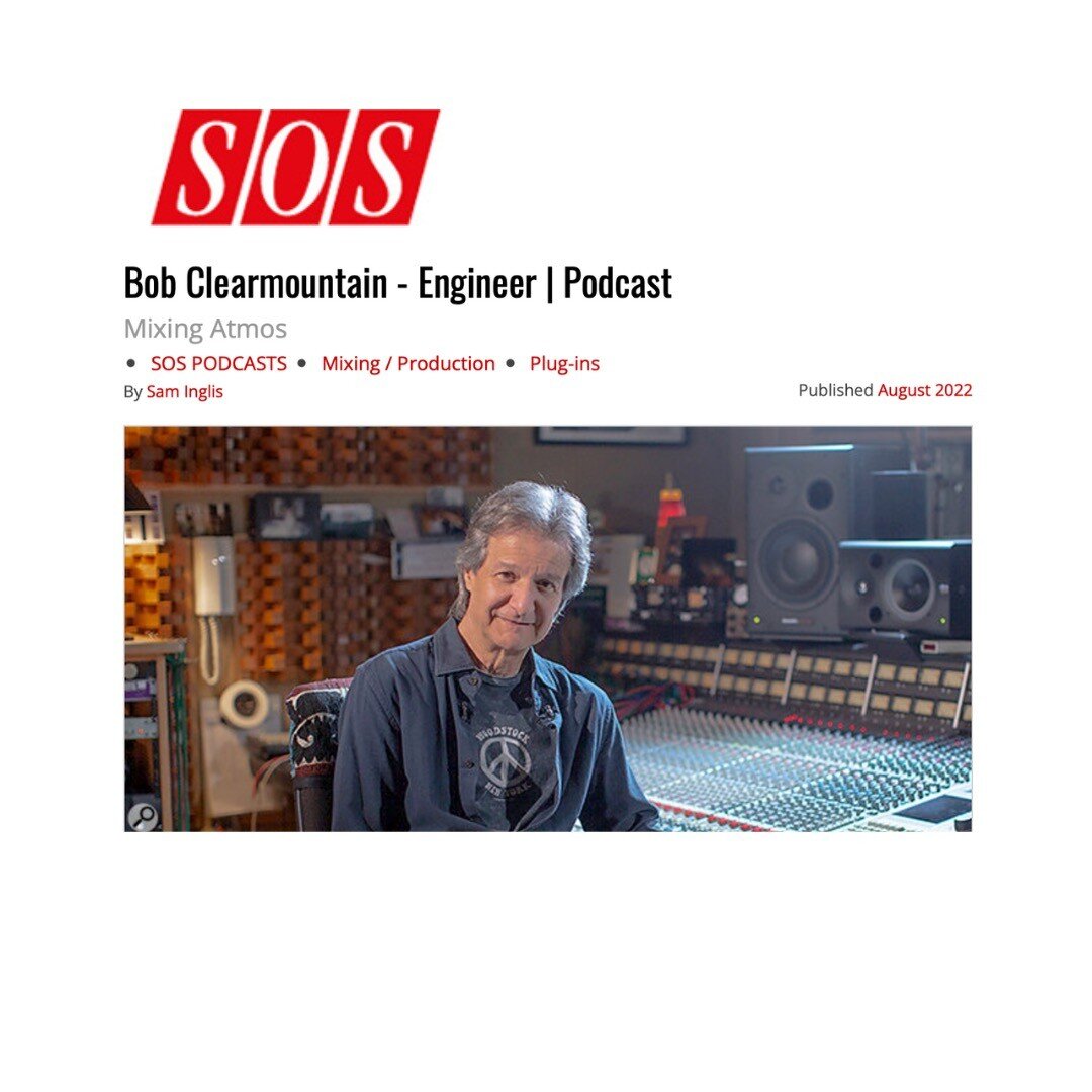 Check out the ramblings from a Spatial Audio Brain!

@soundonsoundmag 
Link to podcast in profile.