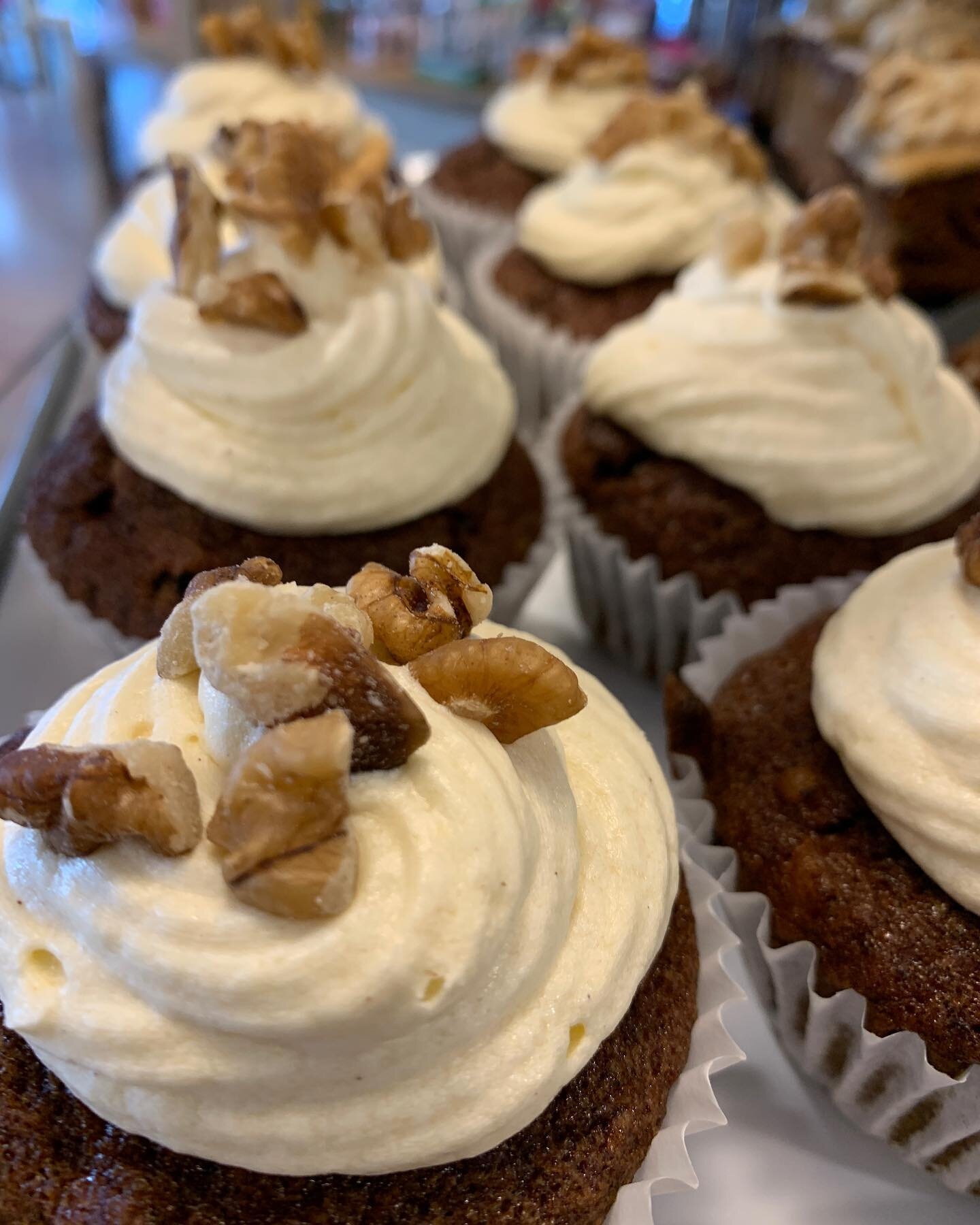 Carrot cake muffins on the counter today 
#carrotcake #muffins #cakeday