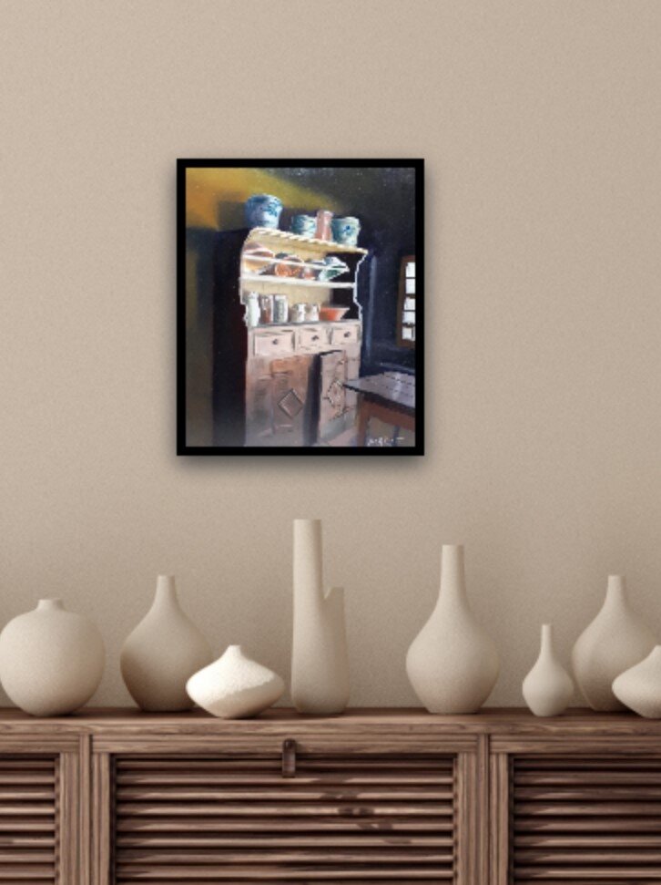 Kitchen canvas wall art hanging on a wall