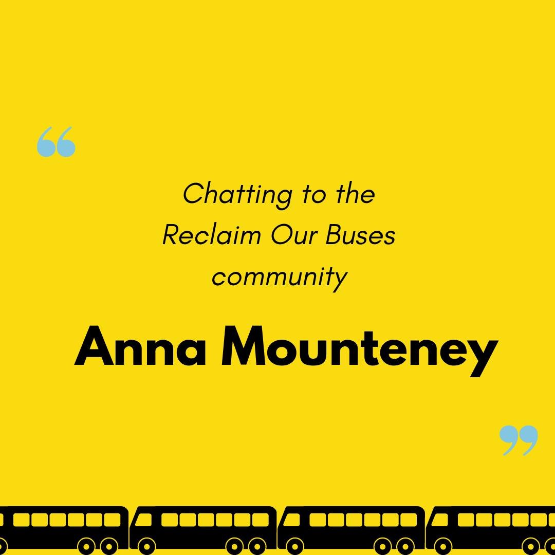 Join me in catching up with Anna, our communications lead at Reclaim Our Buses (@lordmountous )! Discover why she's passionate about our campaign and meet the diverse faces driving our cause forward. 🚌💬 #ReclaimOurBuses #communityvoices