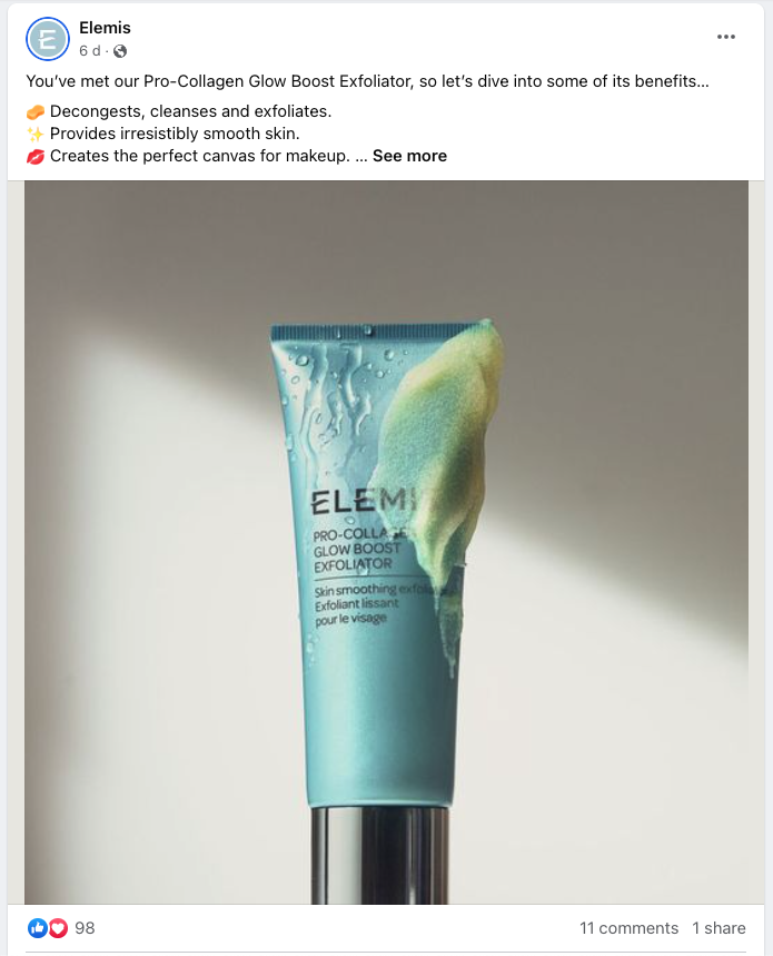 Elemis Glow Boost Exfoliator Campaign Beauty Product Videography