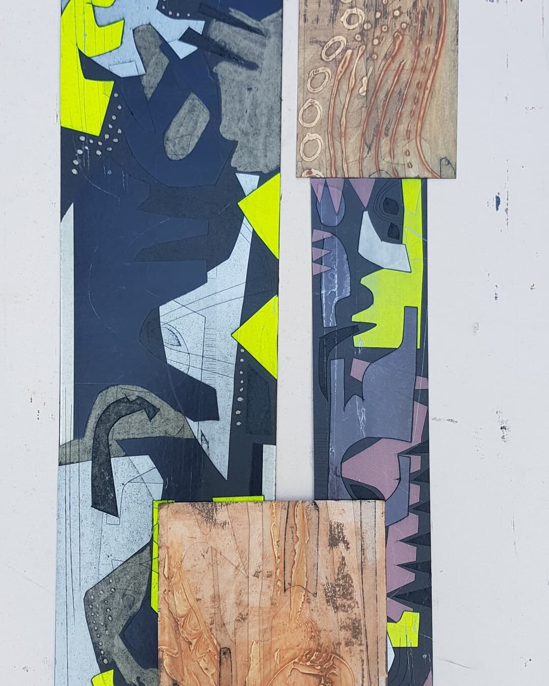 Plates used today 
#collagraphplates #abstractart #landscape #abstractions #figurativeart #markmaking #artistoninstagram #womenartists #paperandprint #mixedmediaart #localartist #installationart #intheworkshoptoday #creativeplatform #hereforthestills