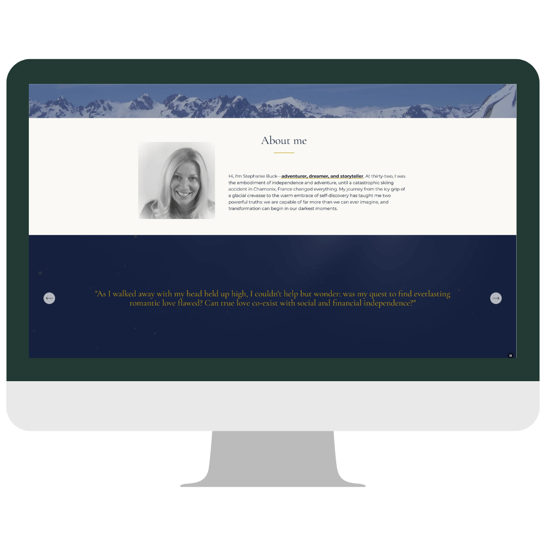 About Stephanie Buck Author and a carousel of testimonials