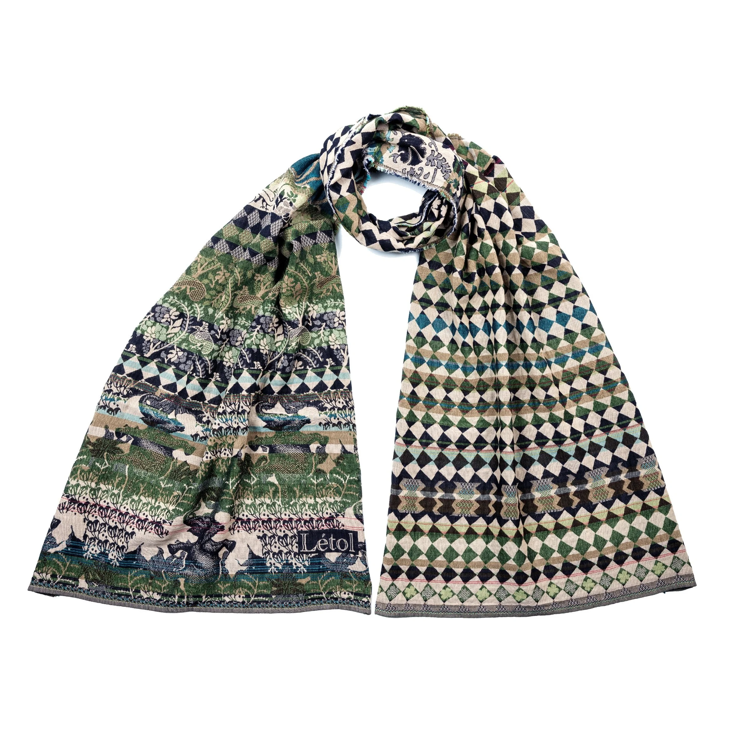 FELICIEN 2 NUIT DE JADE - Létol Organic Cotton Scarf - Made in France - NEW STYLE for Spring 2026