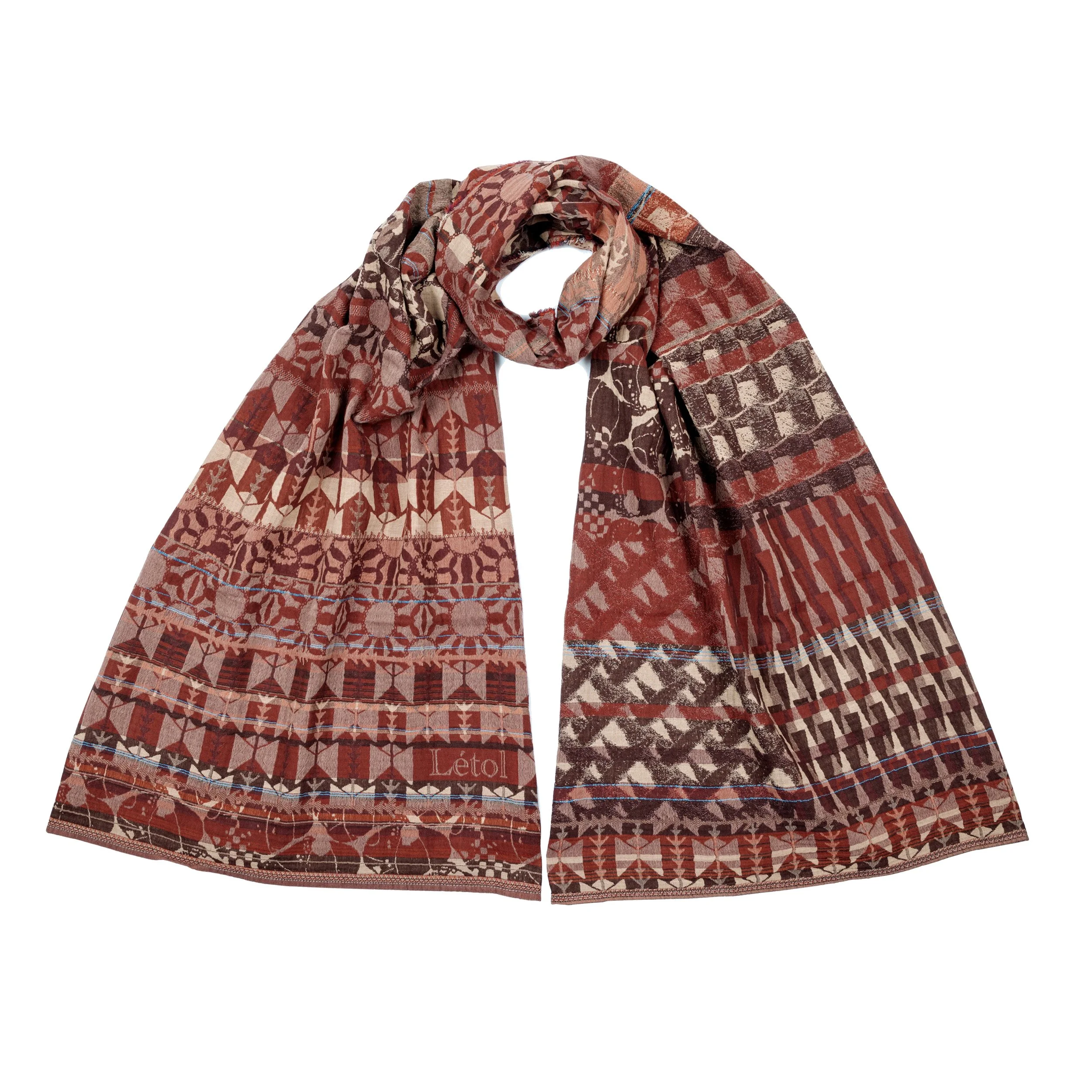 CÔME K03 BROWNIES - Létol Organic Cotton Scarf, Made in France - Fall 2026 Novelty