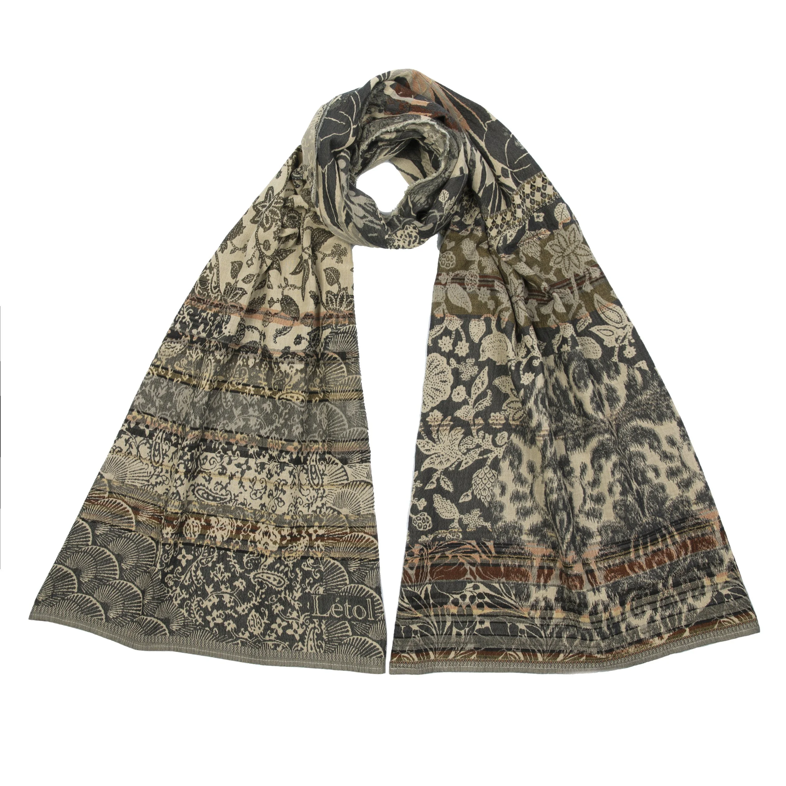 Indiana 4 Bronze - Létol Organic Cotton Scarf, Made in France - Permanent Collection