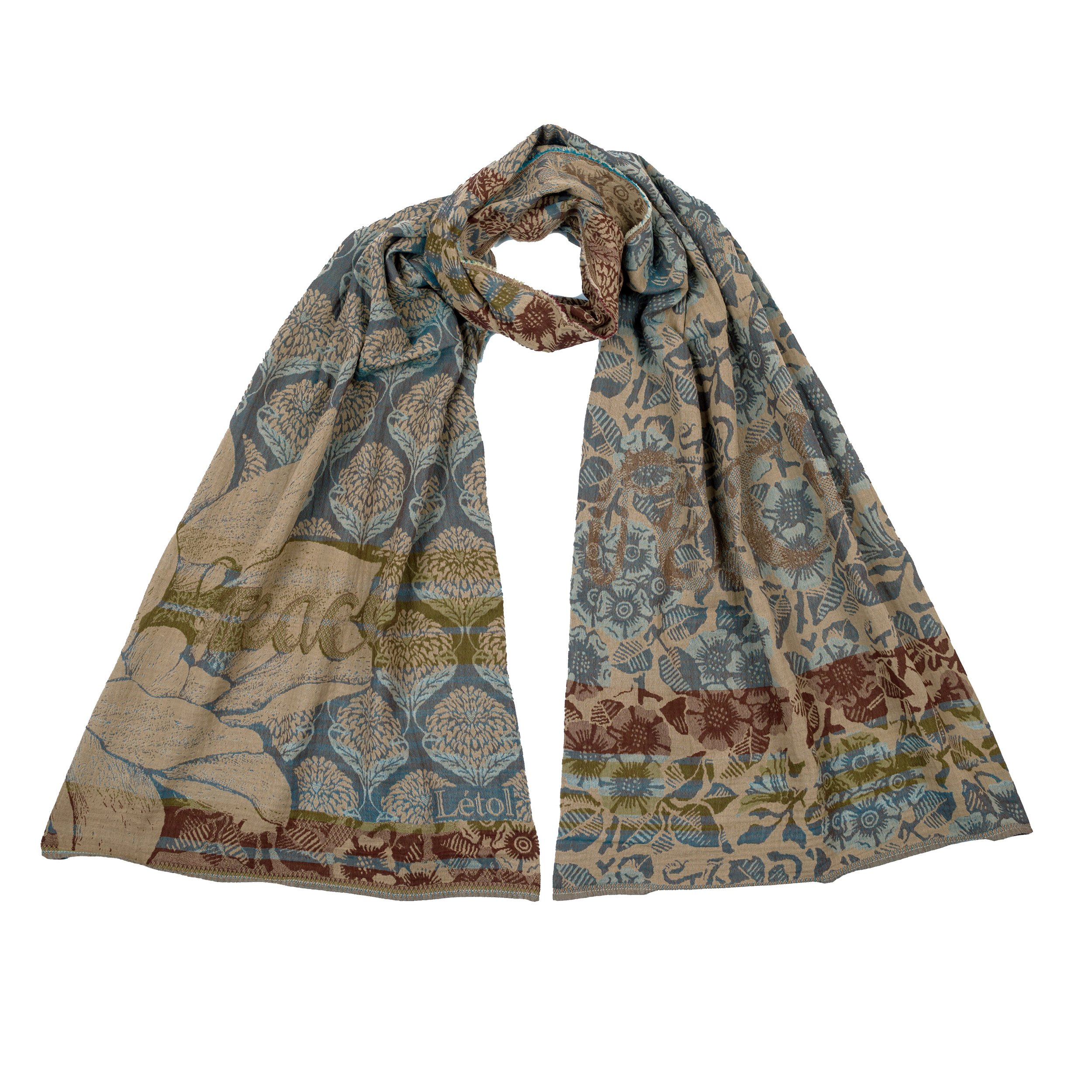 LOUISE K01 PAON - Létol Organic Cotton Scarf, Made in France - Fall 2026 Novelty