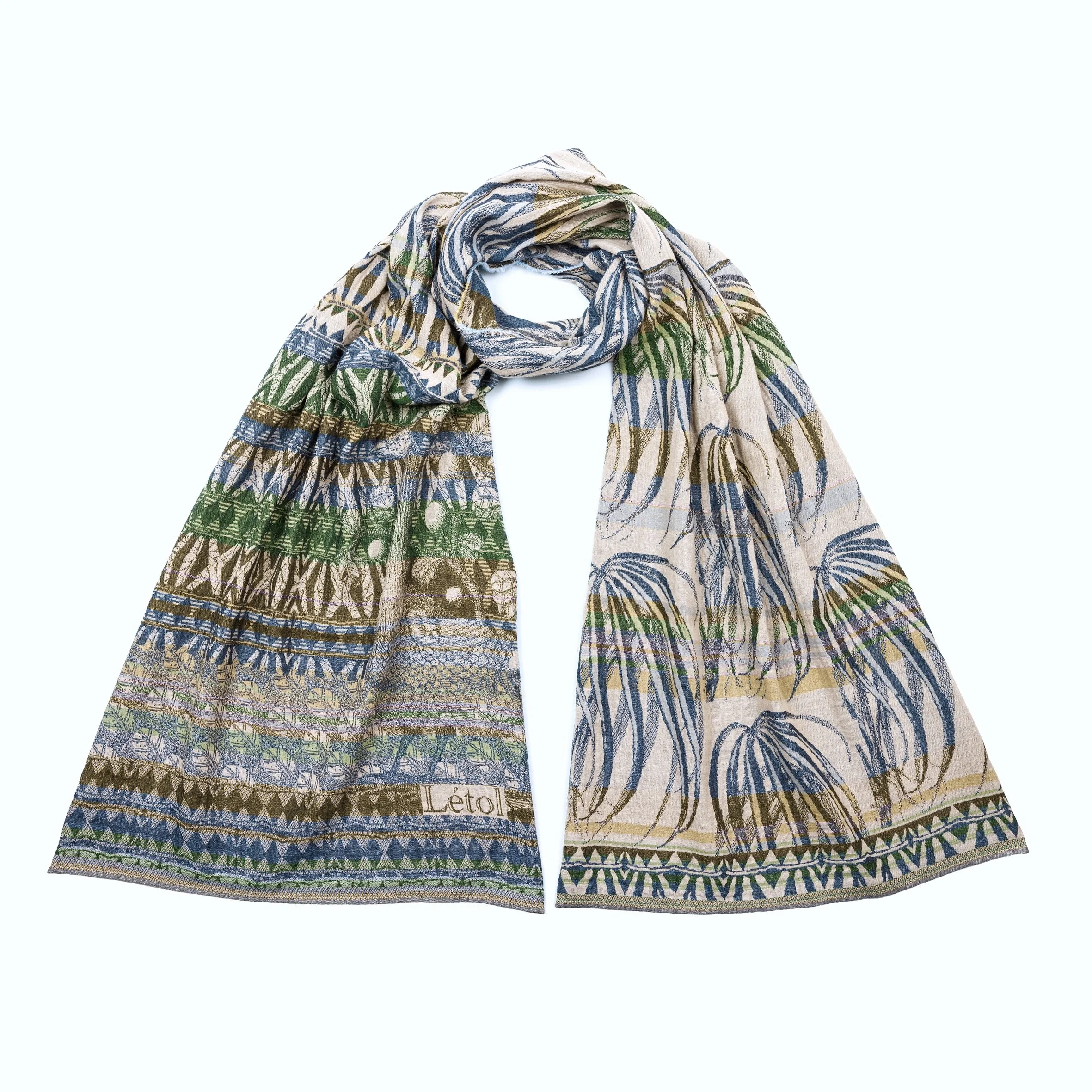 PIERRETTE 2 CIEL BLUE - Létol Organic Cotton Scarf - Made in France - NEW STYLE for Spring 2026