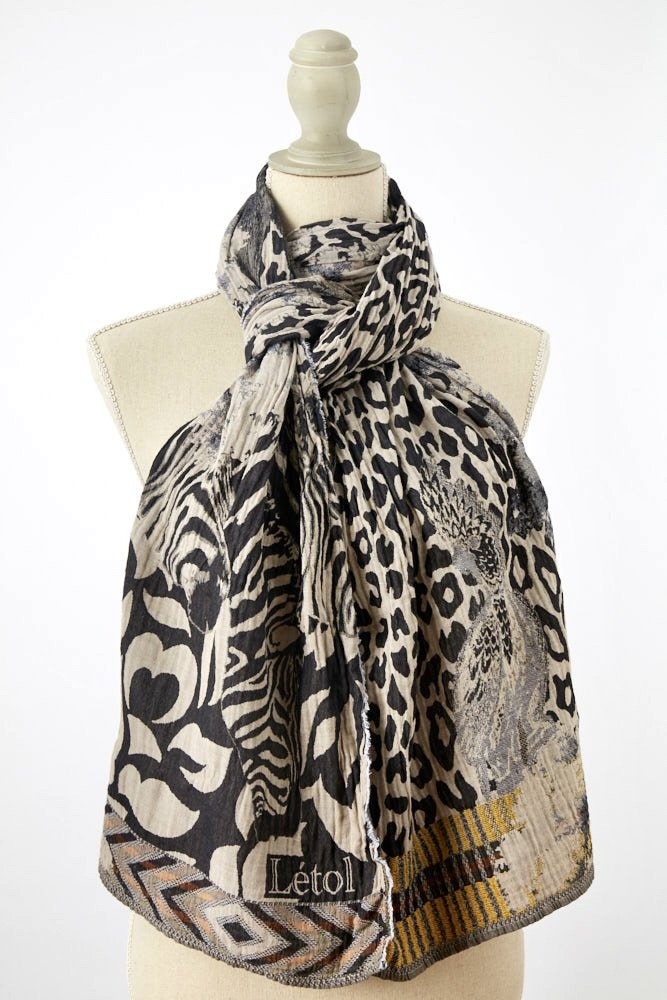 Michael 3 Snoopy Black - Létol Organic Cotton Scarf, Made in France - 2026 Réédition