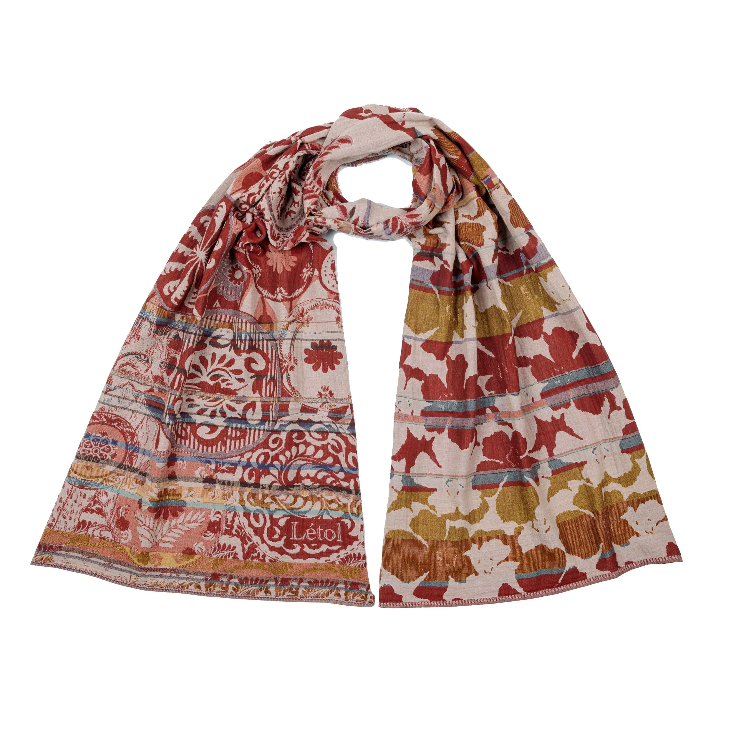 LEXI K01 CINABRE - Létol Organic Cotton Scarf, Made in France - Fall 2026 Novelty