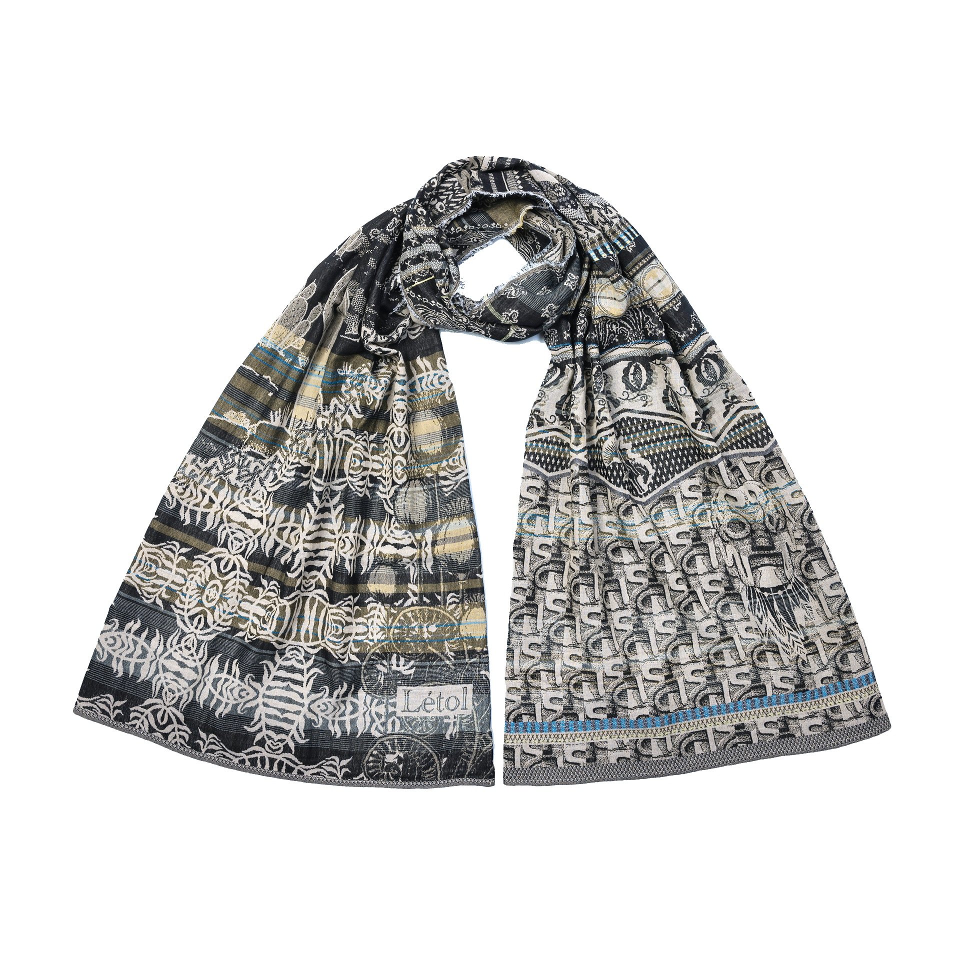 DIEGO 1 GRAPHITE - Létol Organic Cotton Scarf - New Spring 2025 Collection