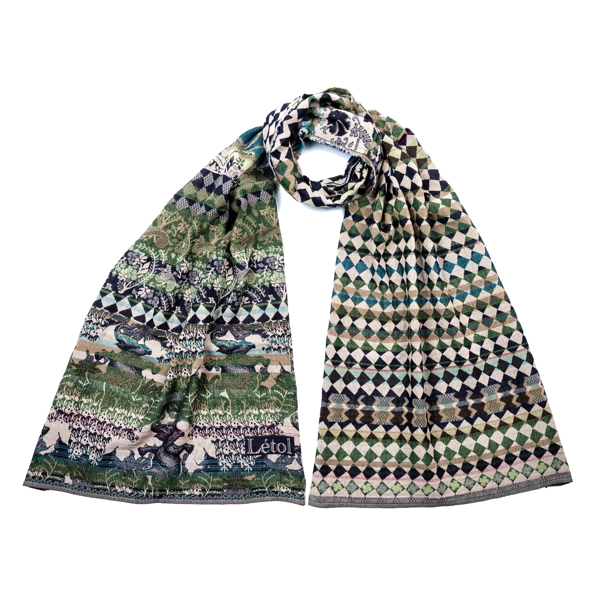 FELICIEN 2 NUIT DE JADE - Létol Organic Cotton Scarf - Made in France - NEW STYLE for Spring 2026