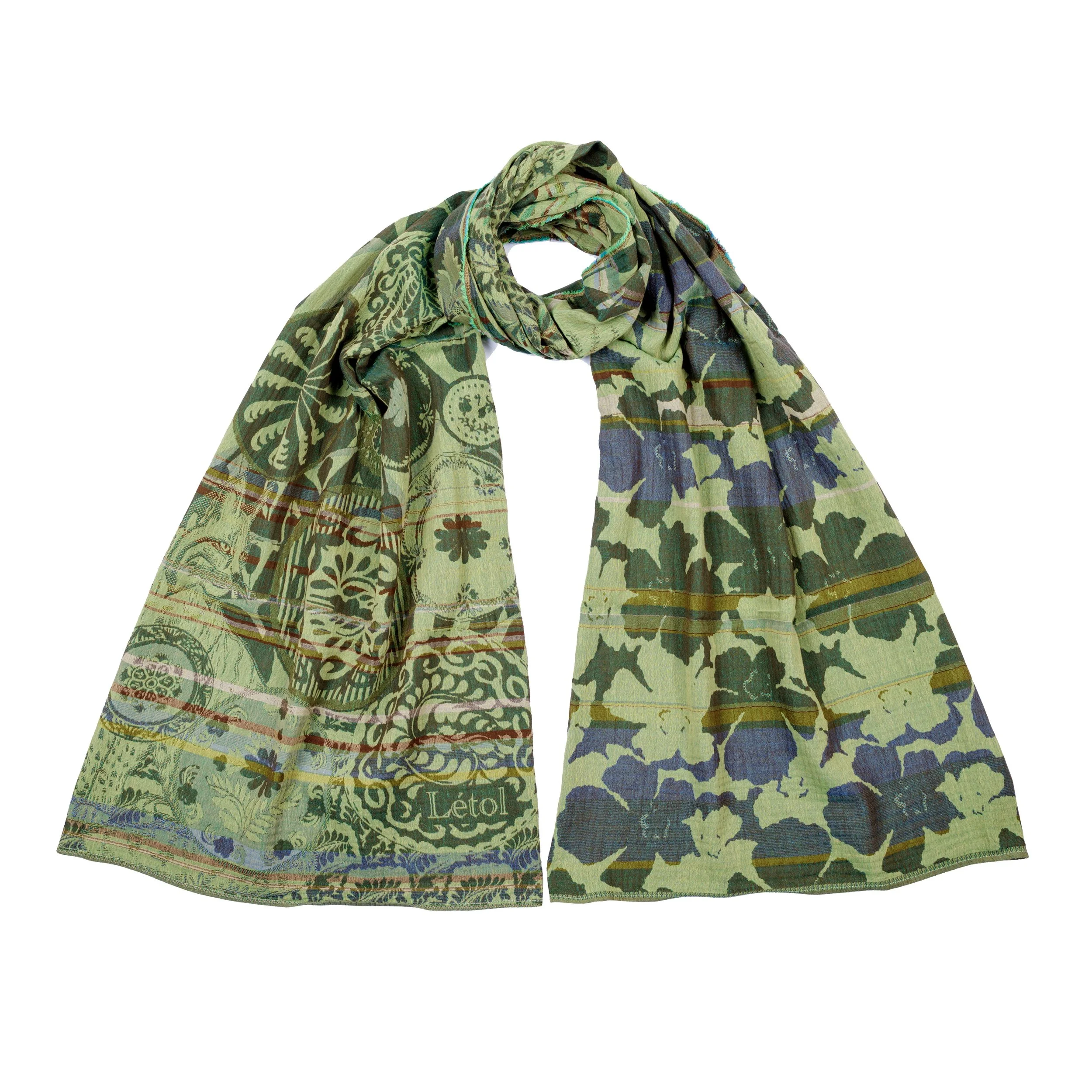 LEXI K02 MOUSSE GREEN - Létol Organic Cotton Scarf, Made in France - Fall 2026 Novelty