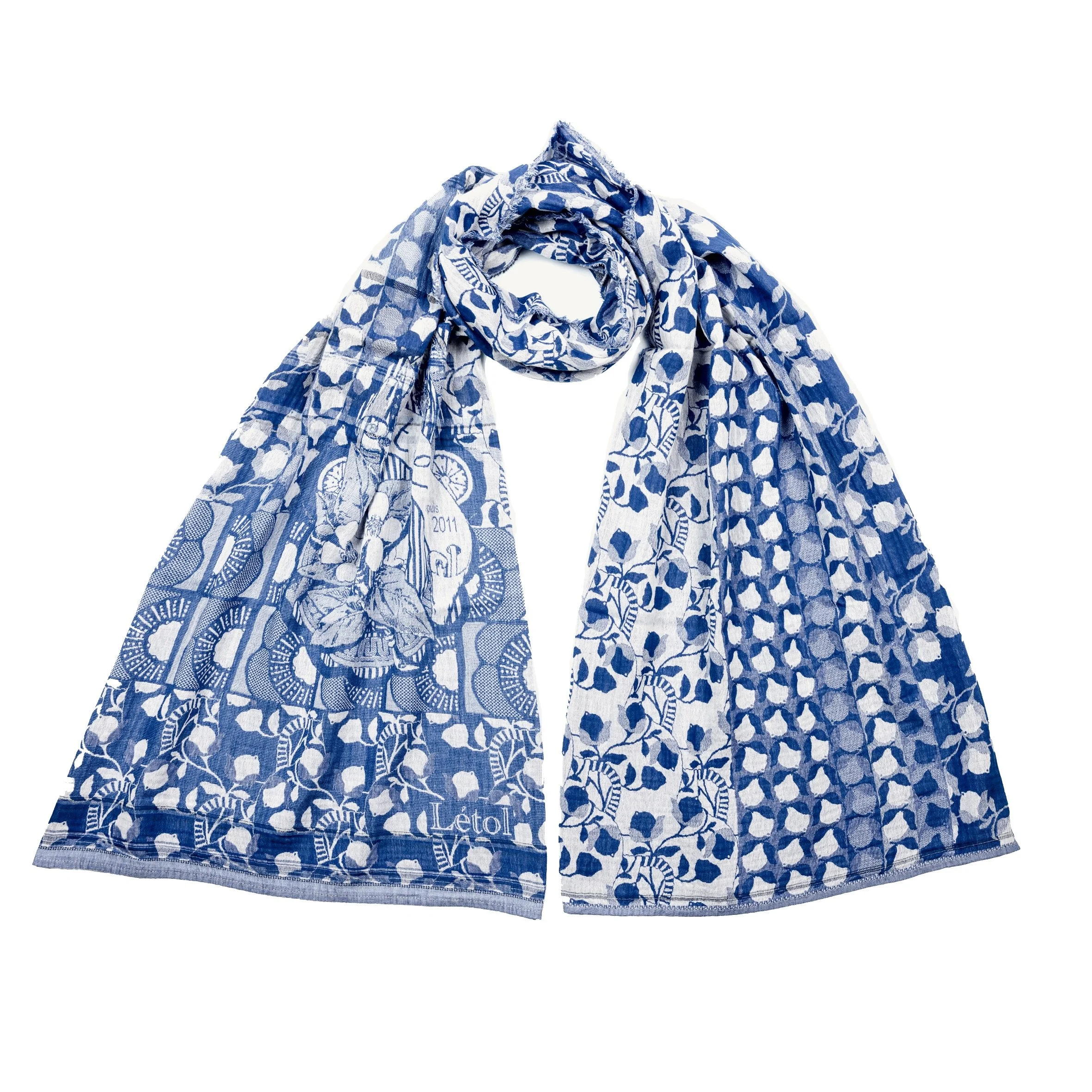 LINO 401 SANTORIN - Létol Organic Cotton Scarf - Made in France - NEW STYLE for Spring 2026