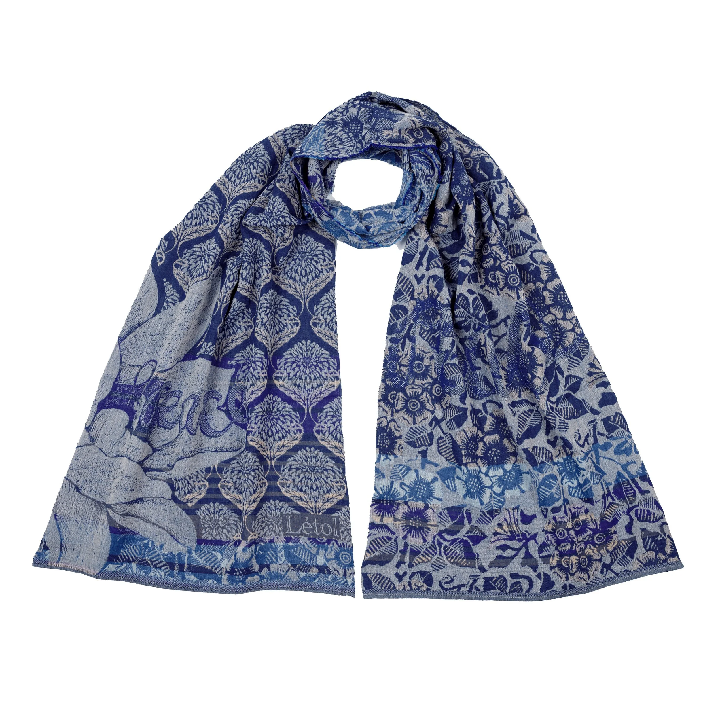 LOUISE 701 CREPUSCULE BLUE - Létol Organic Cotton Scarf, Made in France - Fall 2026 Novelty