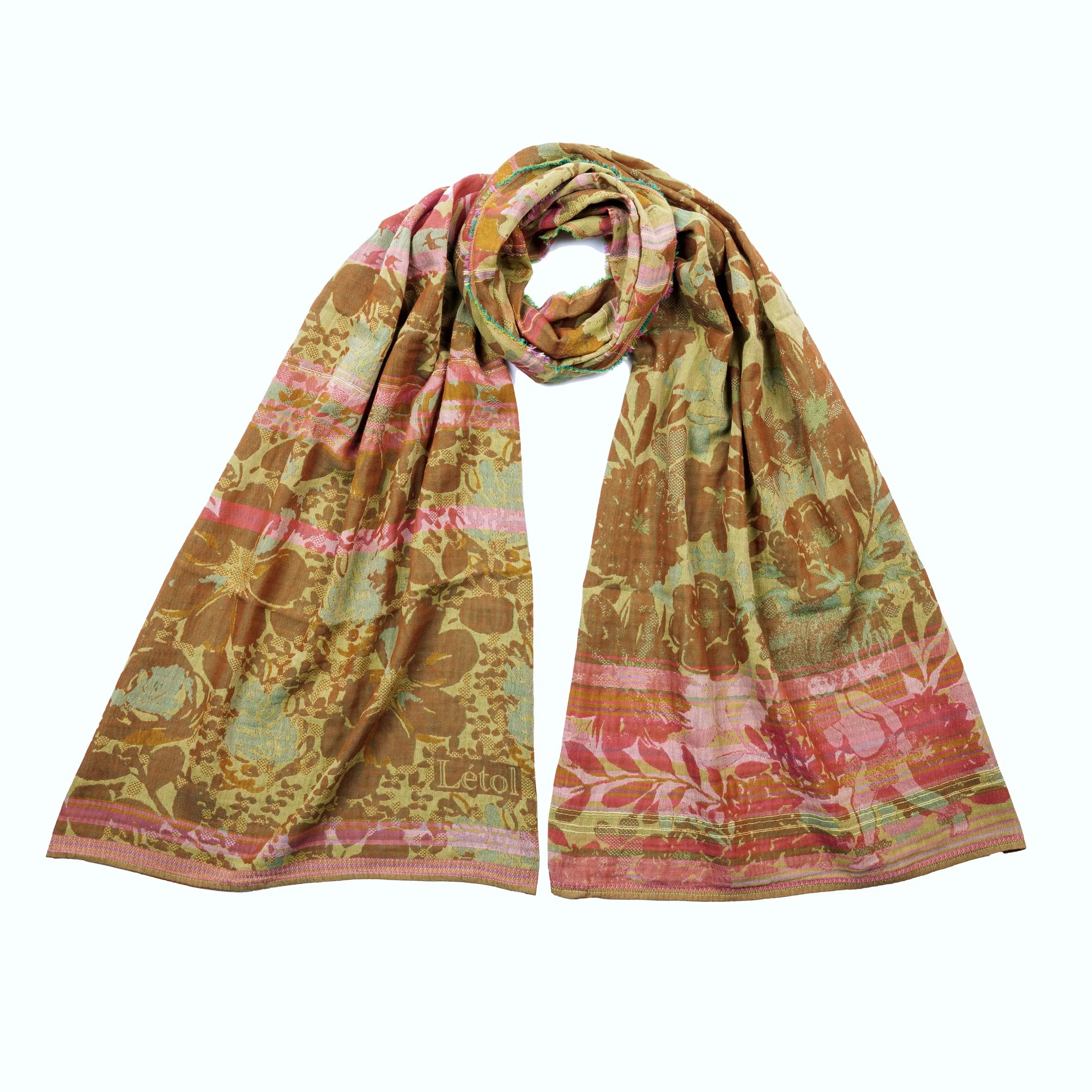EMILIENNE R01 RHUBARBE - Létol Organic Cotton Scarf - Made in France - NEW STYLE for Spring 2026
