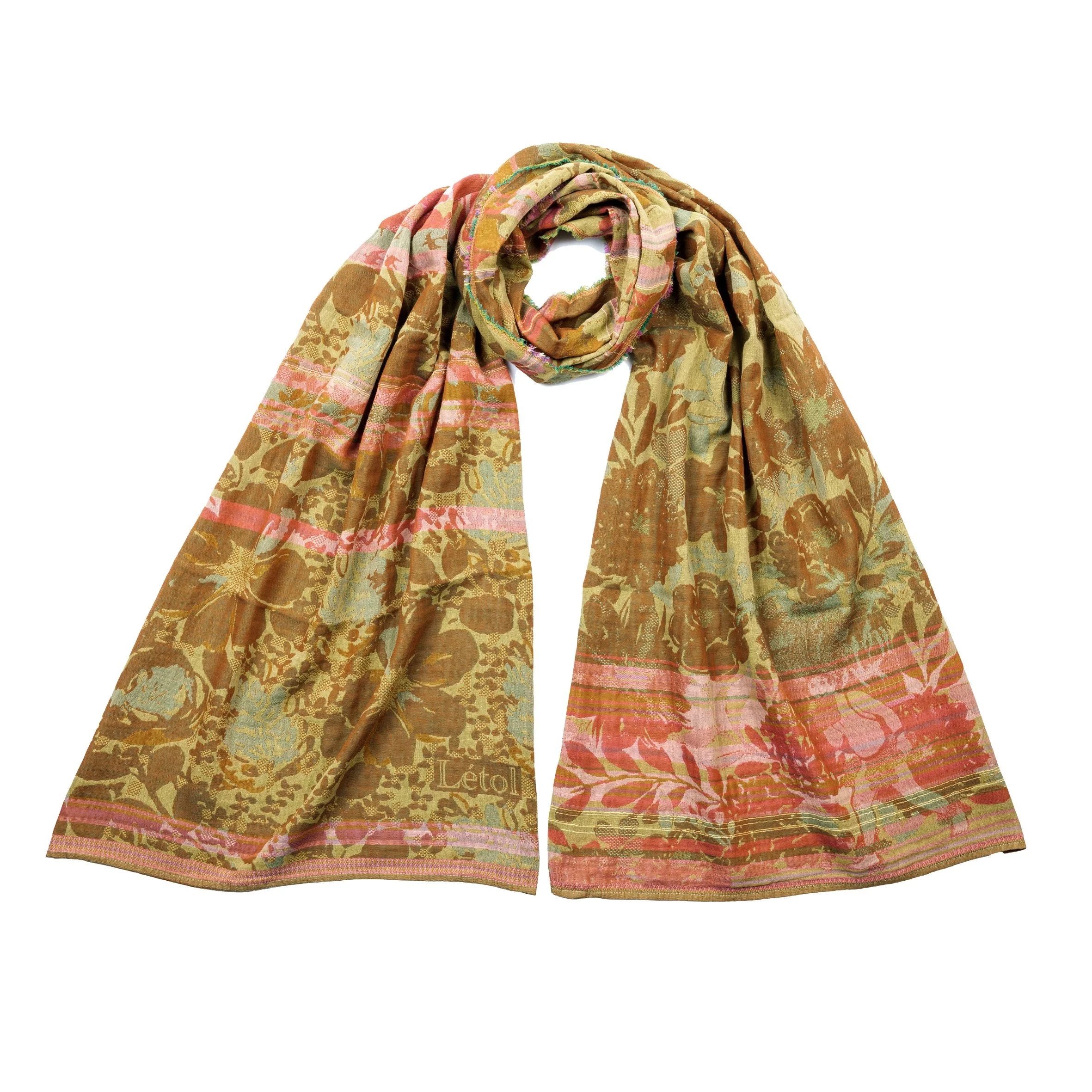 EMILIENNE R01 RHUBARBE - Létol Organic Cotton Scarf - Made in France - NEW STYLE for Spring 2026