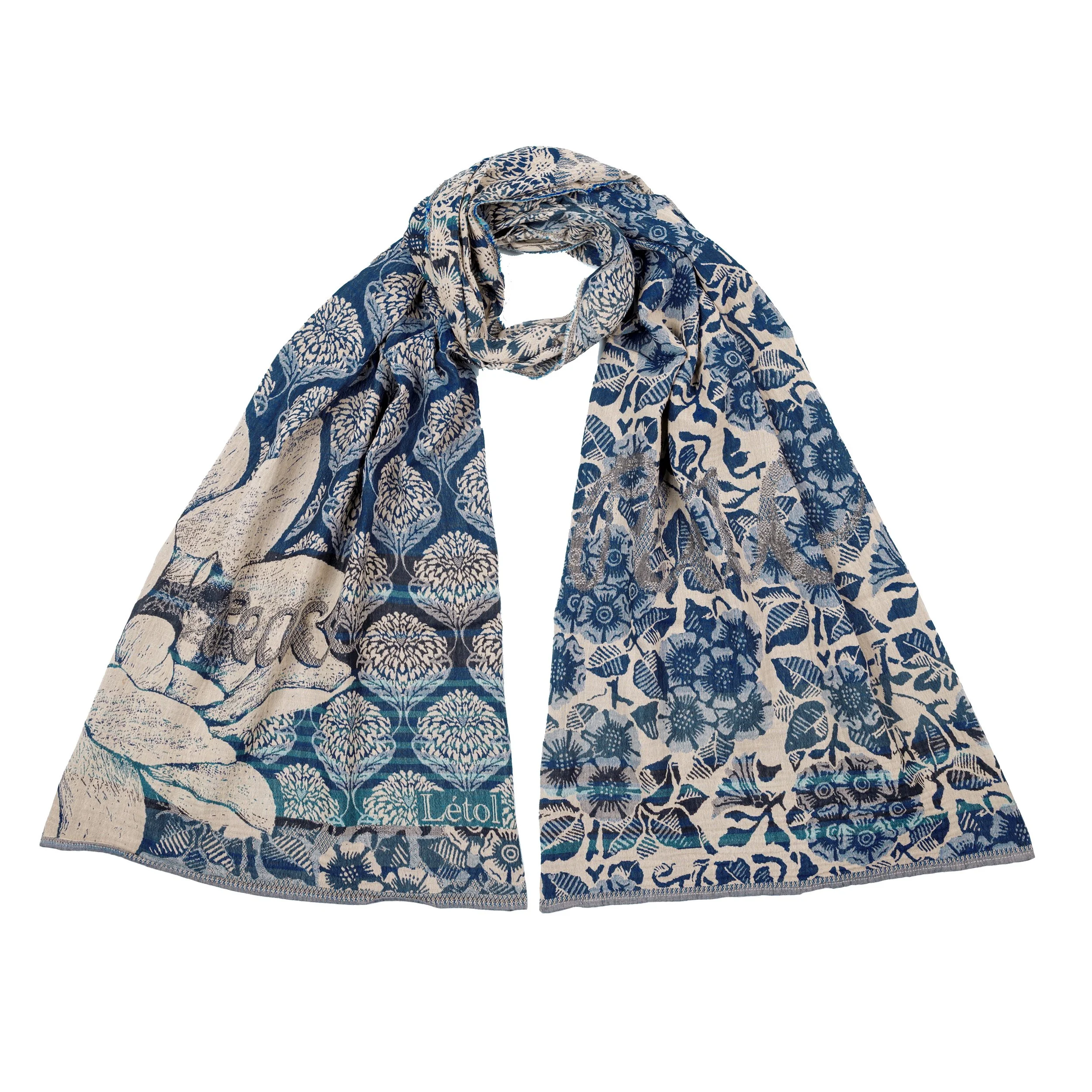 LOUISE 3 DENIM - Létol Organic Cotton Scarf, Made in France - Fall 2026 Novelty