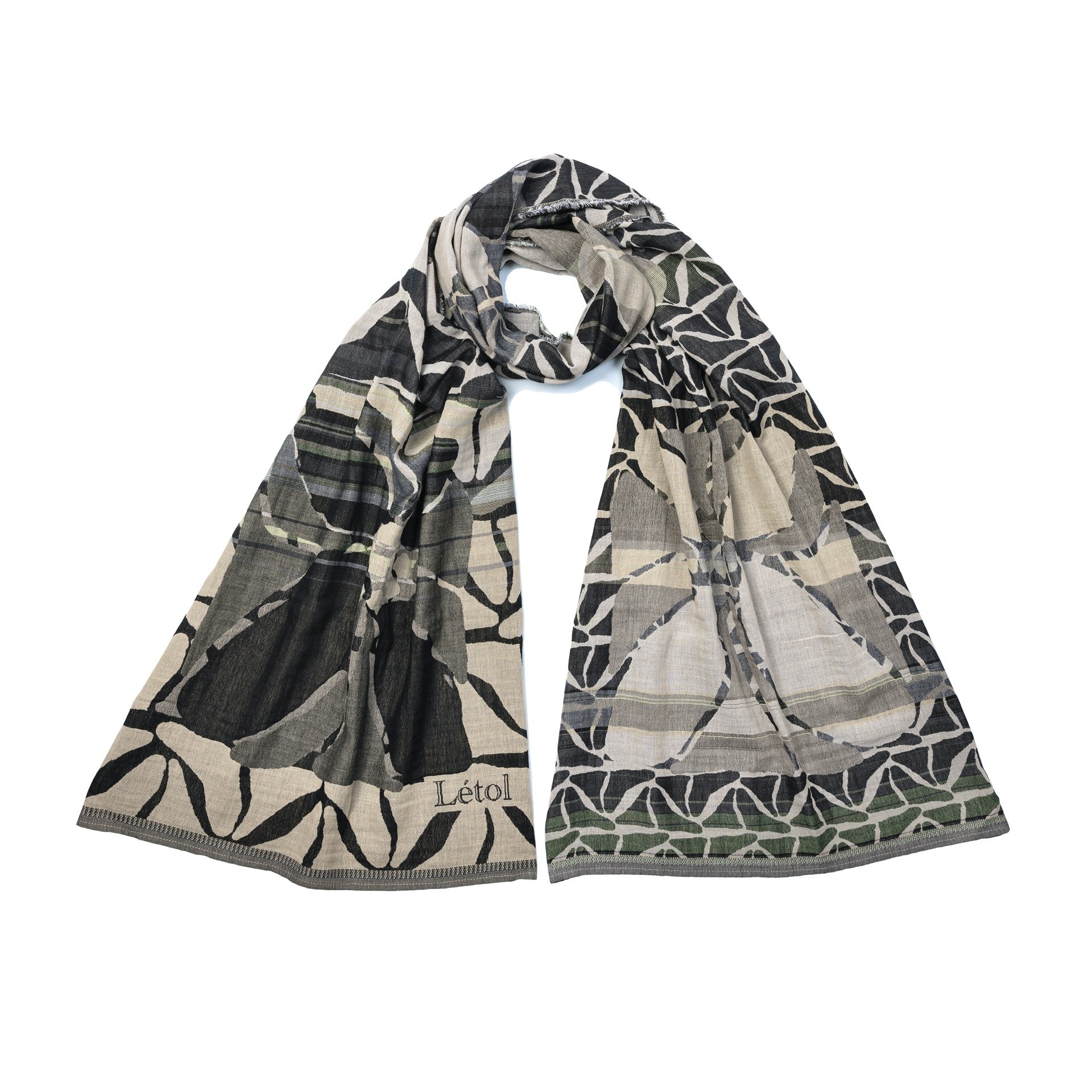 FLORINE 1 ONYX BLACK - Létol Organic Cotton Scarf - New Spring 2025 Collection