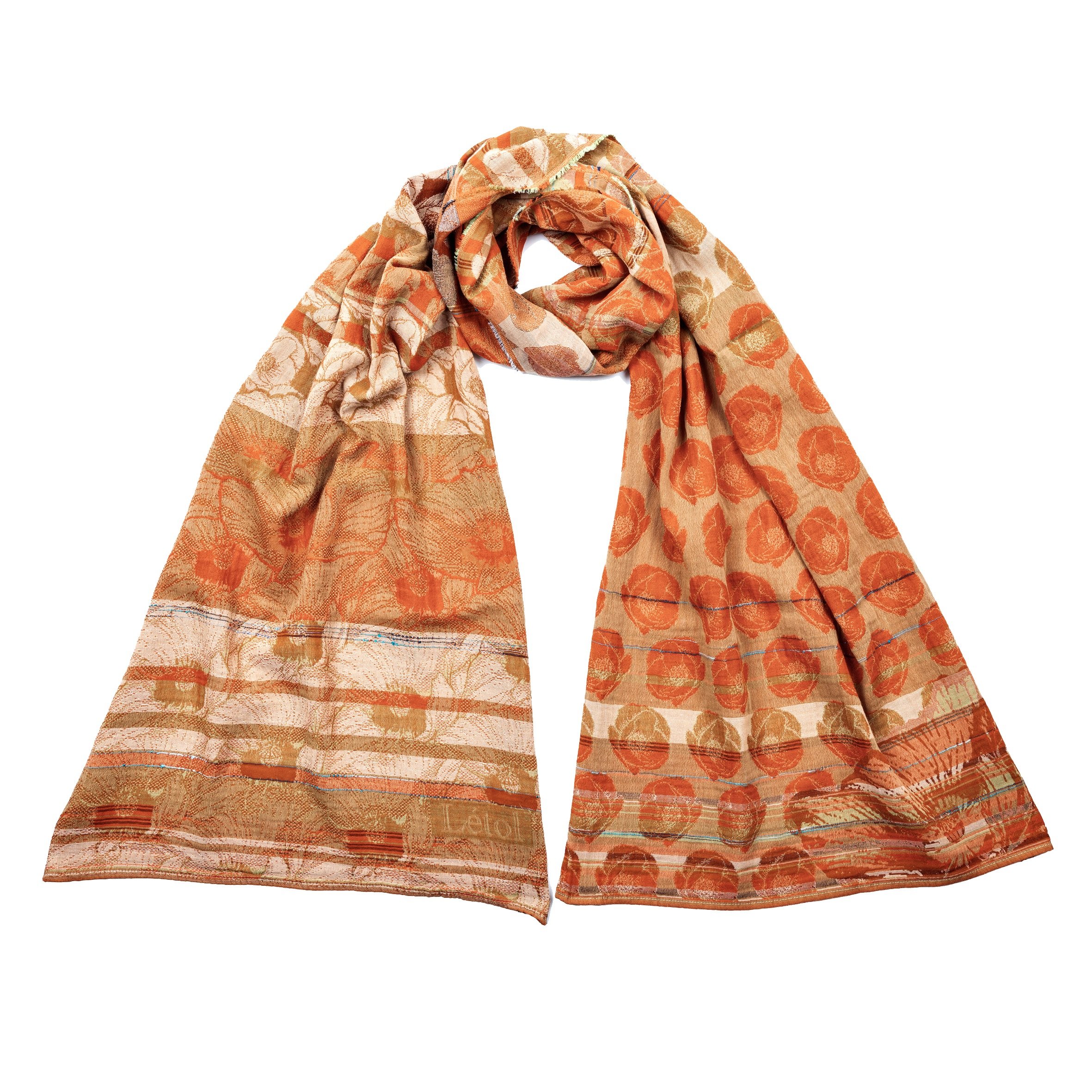 STEPHANIE R01 CARROT CAKE - Létol Organic Cotton Scarf - Made in France - NEW STYLE for Spring 2026