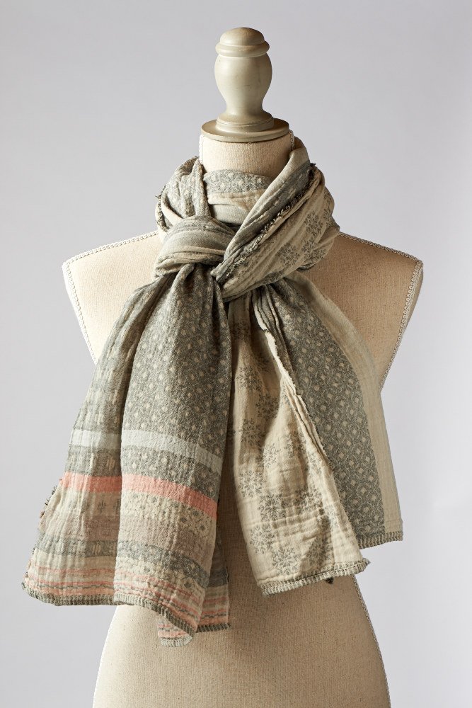 Daphne 101 sable Gris - Létol Organic Cotton Scarf, Made in France  - Permanent Collection