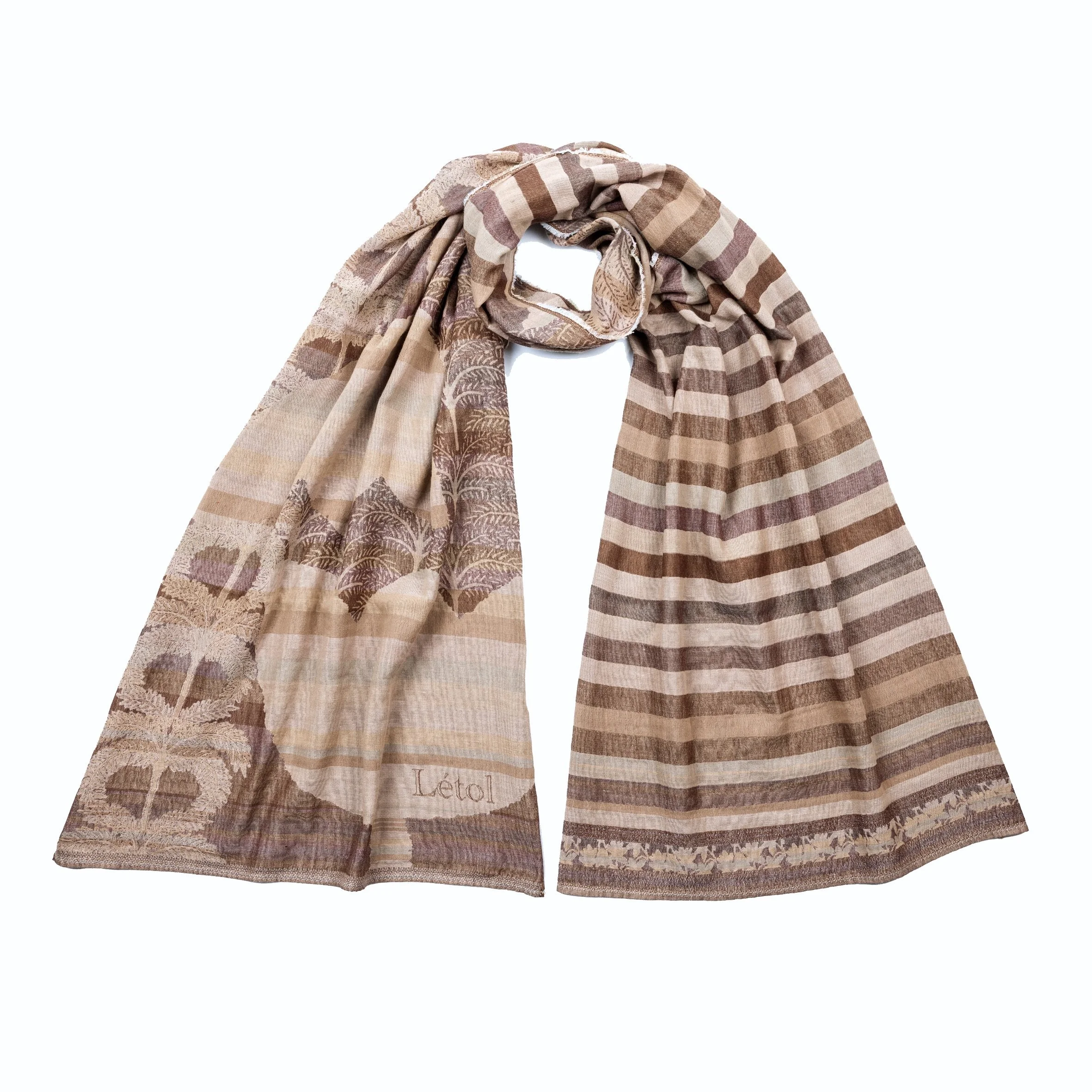 EULALIE K02 ARGILE - Létol Organic Cotton Scarf - Made in France - NEW STYLE for Spring 2026