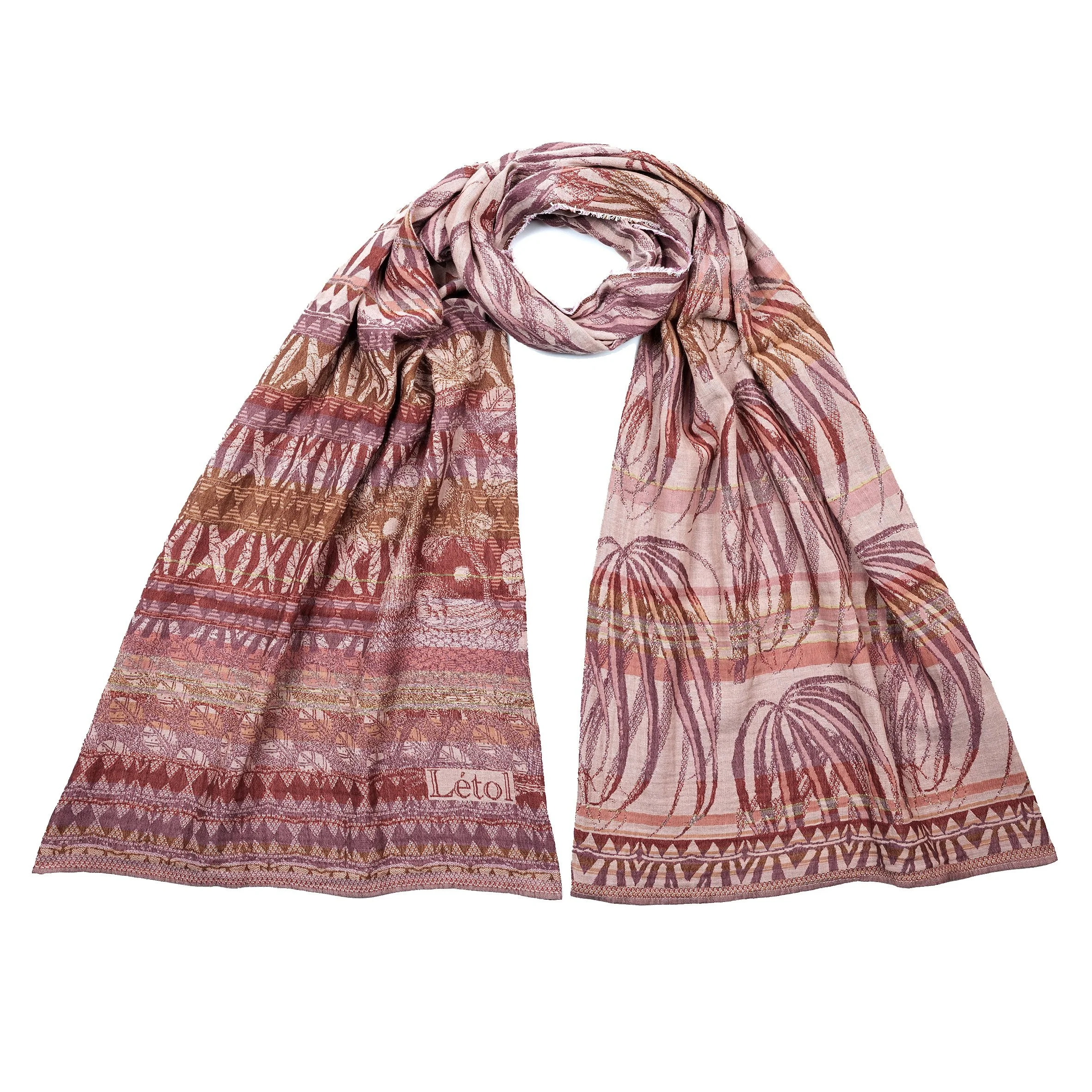 PIERRETTE K02 PETALE ROSE - Létol Organic Cotton Scarf - Made in France - NEW STYLE for Spring 2026
