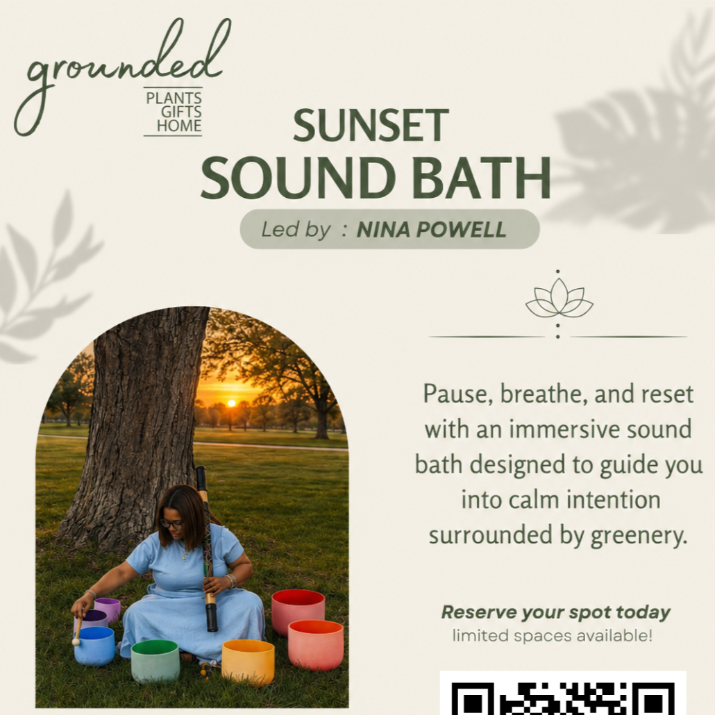 Sunset Sound Bath inside Grounded Plant & Floral Co.