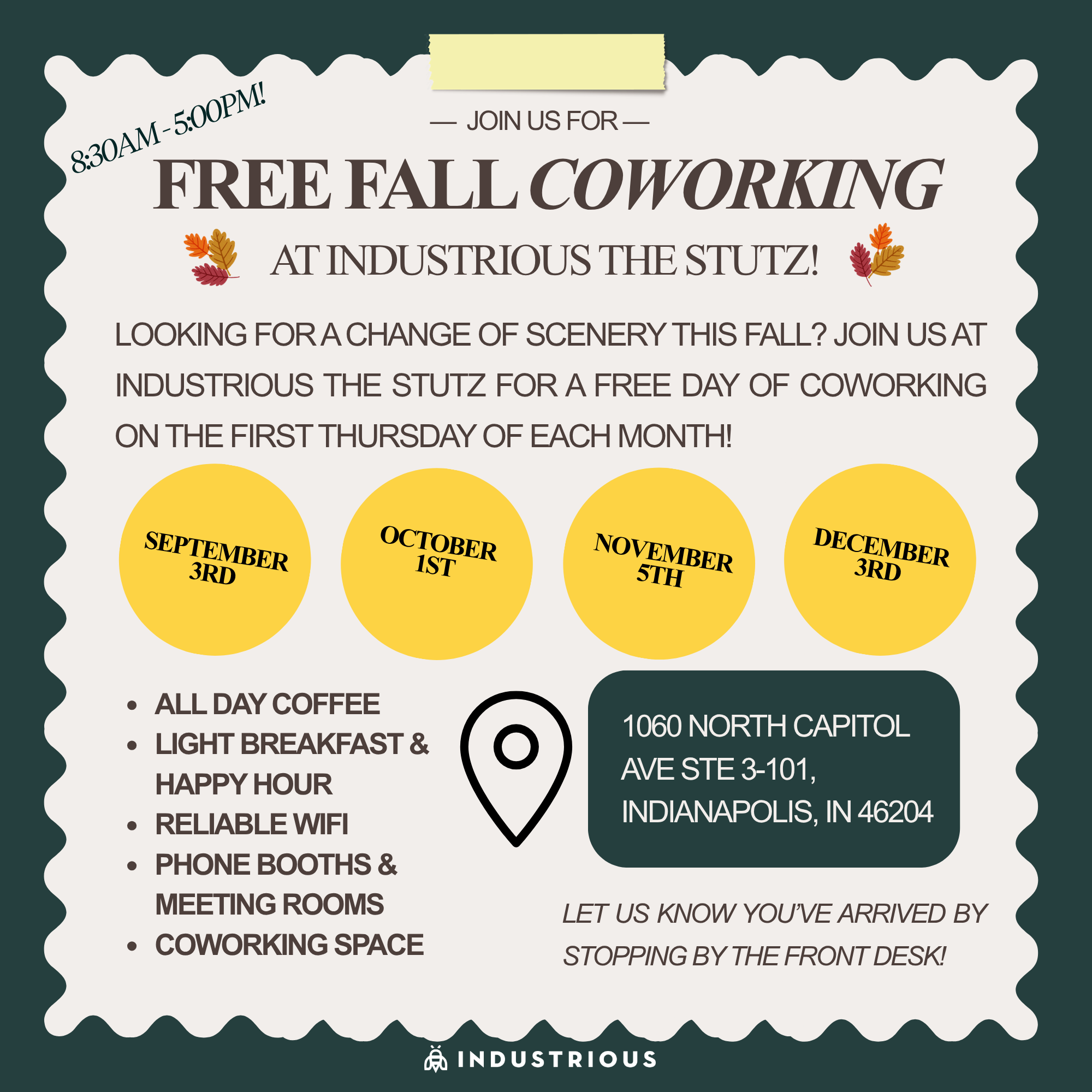 Free Fall Coworking Series at Industrious