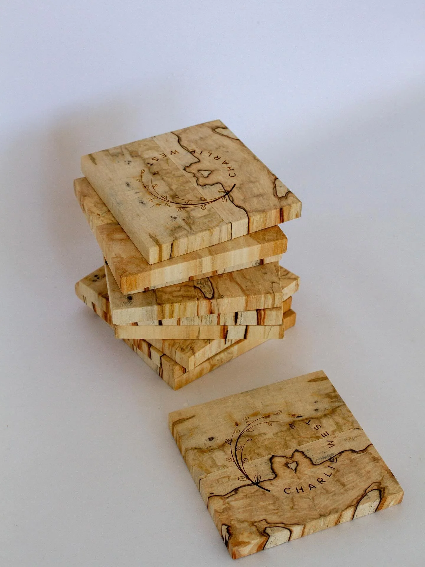 Some drinks coaster I made from offcuts of horse chestnut. It&rsquo;s not a wood I&rsquo;ve worked with before, a beautiful find from @roughhewnuk (now @britanniatimber ) the grain was so visually interesting. It was very eaten away by the fungus too