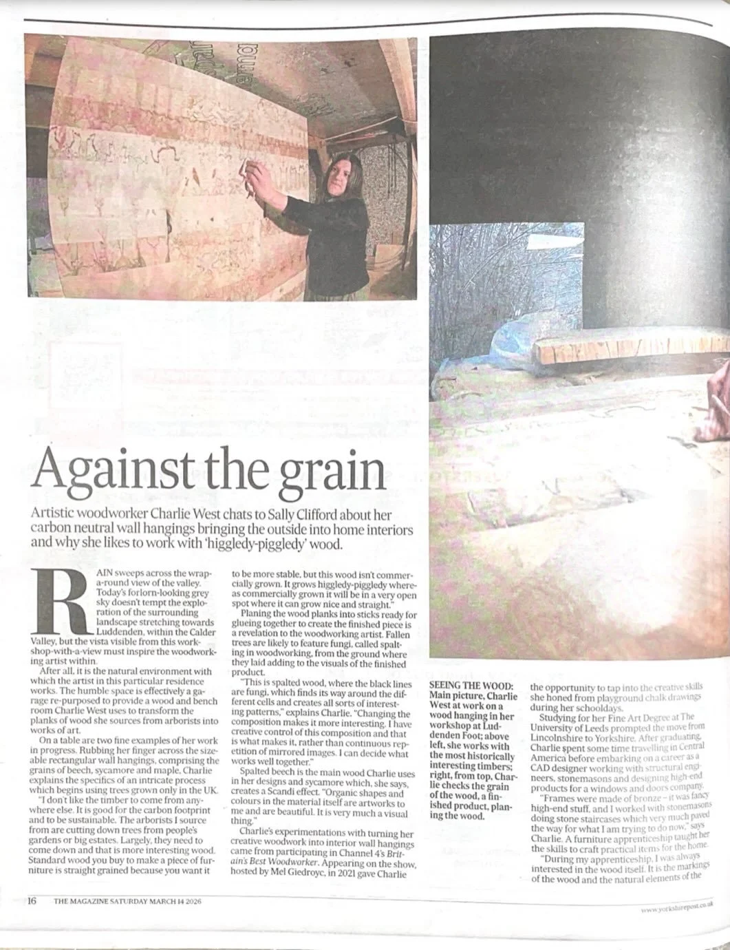 It&rsquo;s me in this weeks local rag @theypmagazine what a nice way to get back into the workshop, post maternity leave. 

Having local freelance writer, Sally Cliff, reach out to interview me was a great way to look back on all the different projec