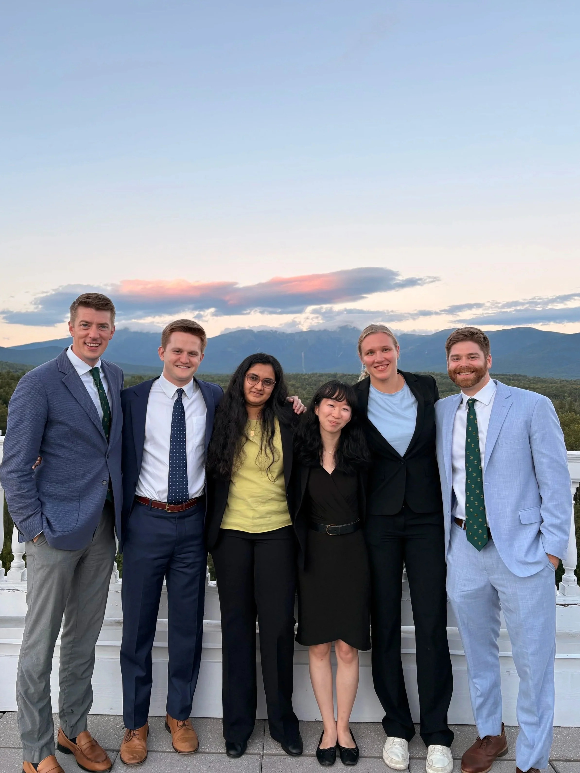  The 2022 Coolidge Scholars :  (left to right)  Coolidge Foundation President  Matt Denhart  with college seniors  Warren Shepherd ,  Himani Yarlagadda ,  Ellen Xu , and  Elizabeth Shaffer  and Coolidge Scholarship Director  Rob Hammer  