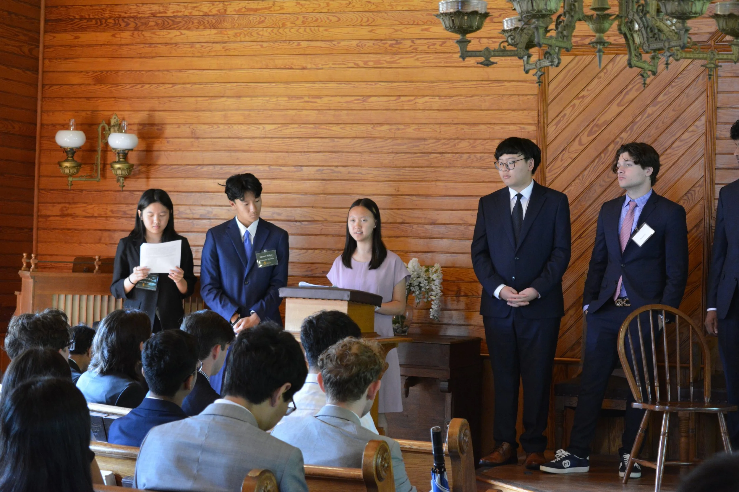 Students declaim a Coolidge speech