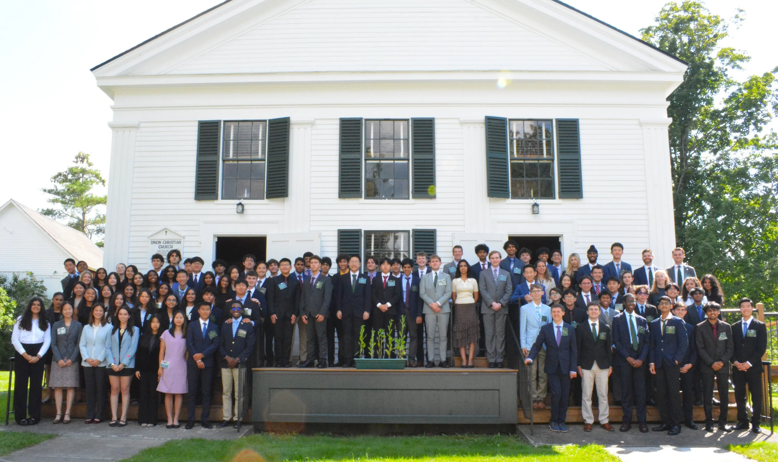 The Coolidge Senators outside the Union Christian Church in Plymouth Notch