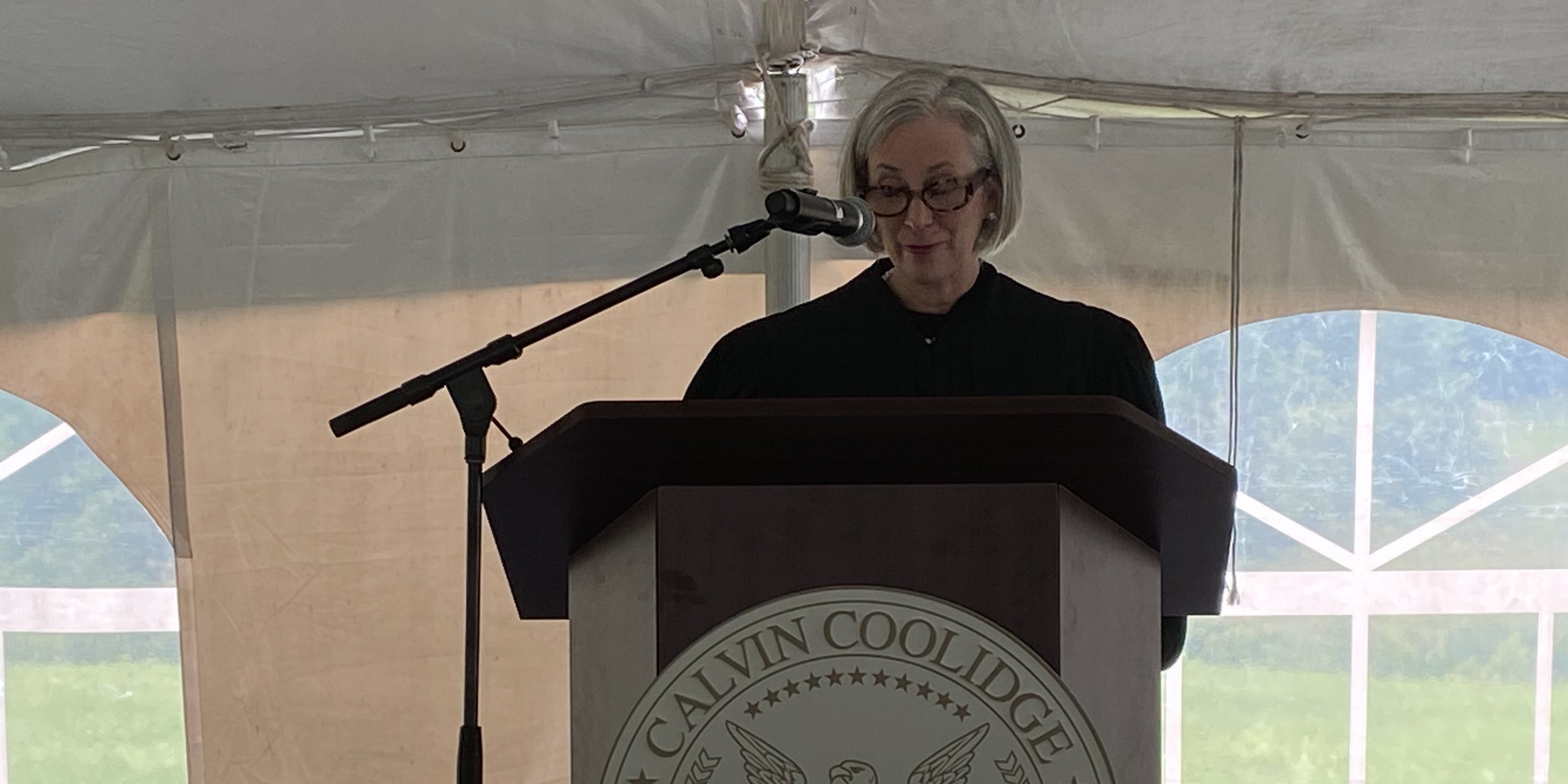 Judge Heather Cooper administers the Oath of Allegiance to the United States to 21 new U.S. citizens