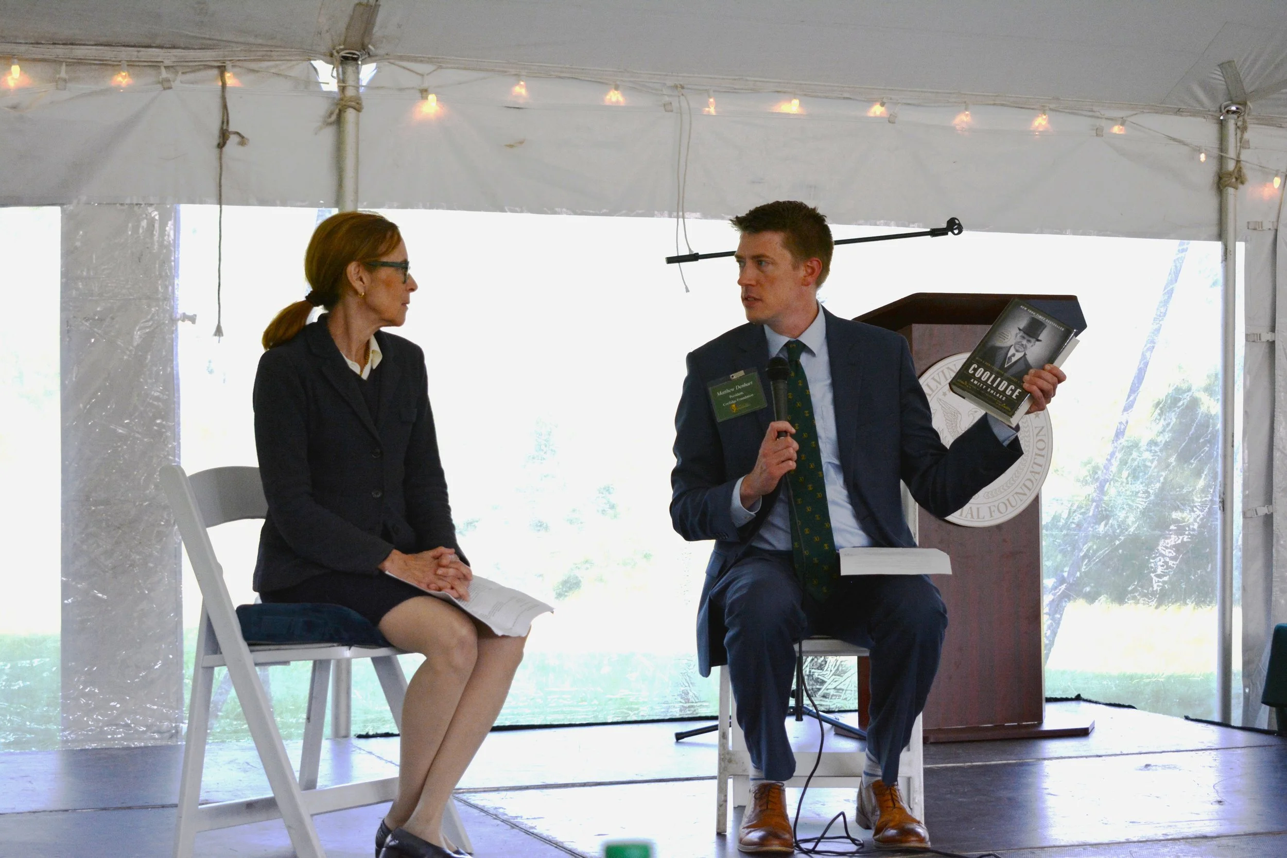 Coolidge Foundation Chair  Amity Shlaes  and Foundation President  Matthew Denhart  discuss Calvin Coolidge