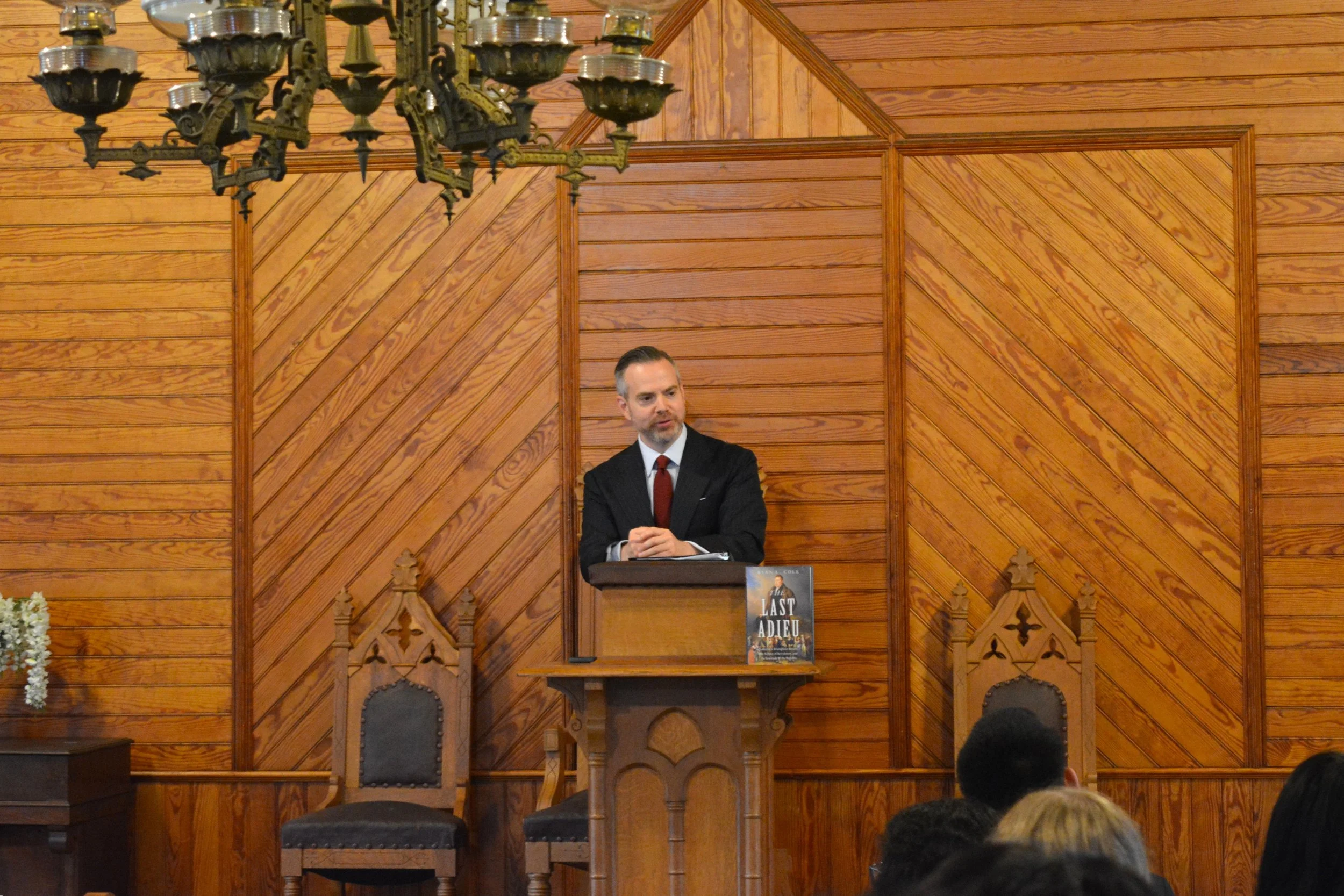 Author  Ryan L. Cole  leads a seminar on the Marquis de Lafayette, the subject of Cole’s book  The Last Adieu 