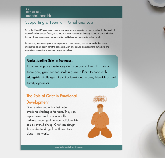 FACTSHEET TO HELP PARENTS SUPPORT A TEEN WITH GRIEF OR LOSS