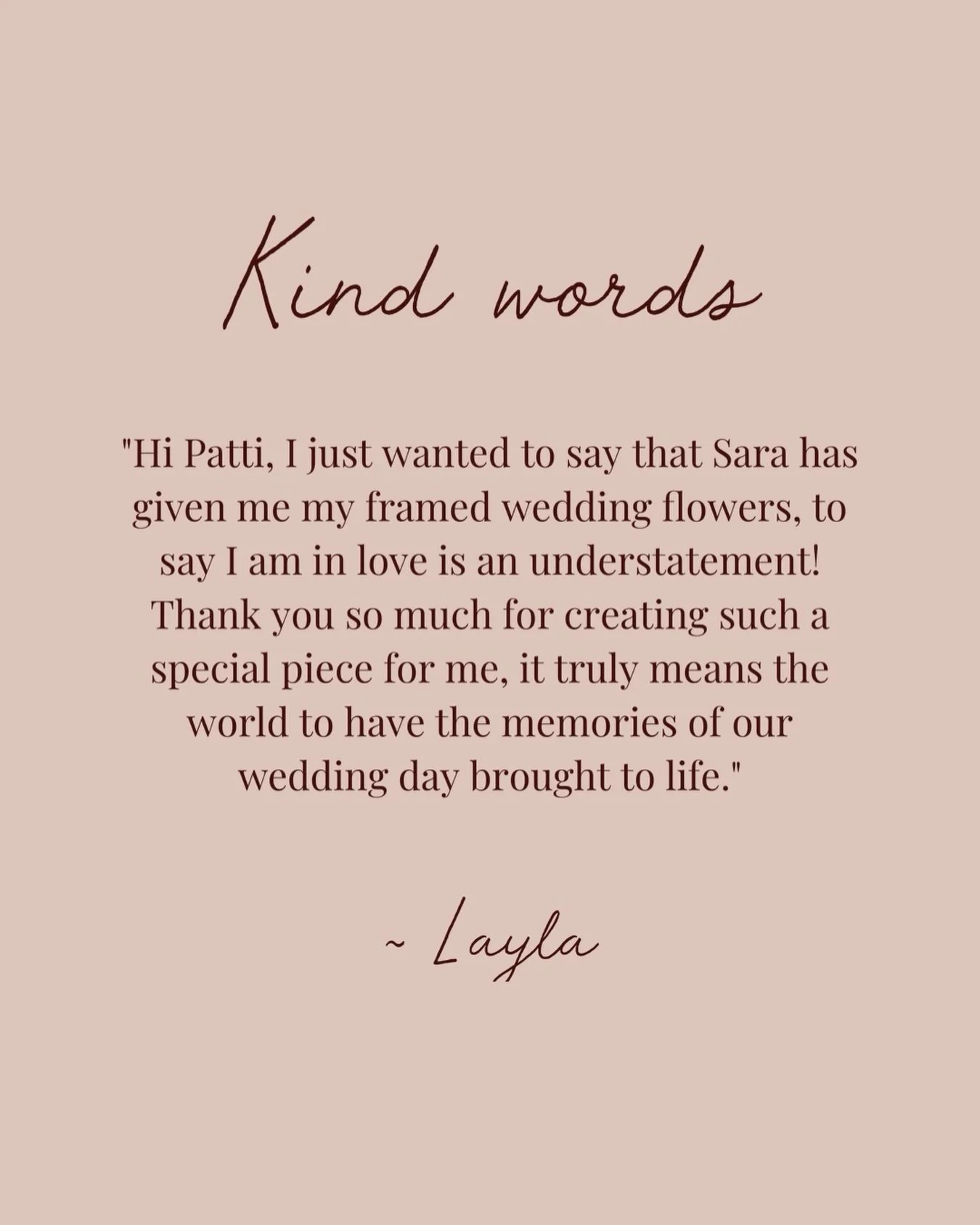 You don&rsquo;t know how happy it makes me to receive messages like this from my clients - thank you so much, Layla! It&rsquo;s exactly why I love preserving wedding blooms so much. ❤️

#weddingbouquetpreservation
#pressedweddingbouquetpreservation
#