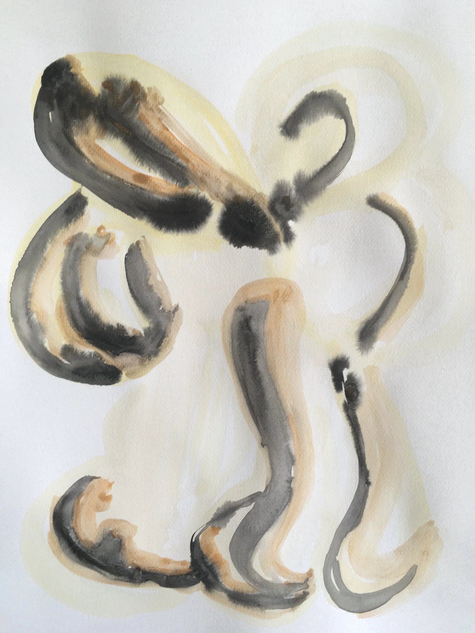 Paraíso artificiaI III (fase final), 2020 | Aquarela, desespero, rindo de nervoso, no future sobre papel |  29,7 cm x 42 cm