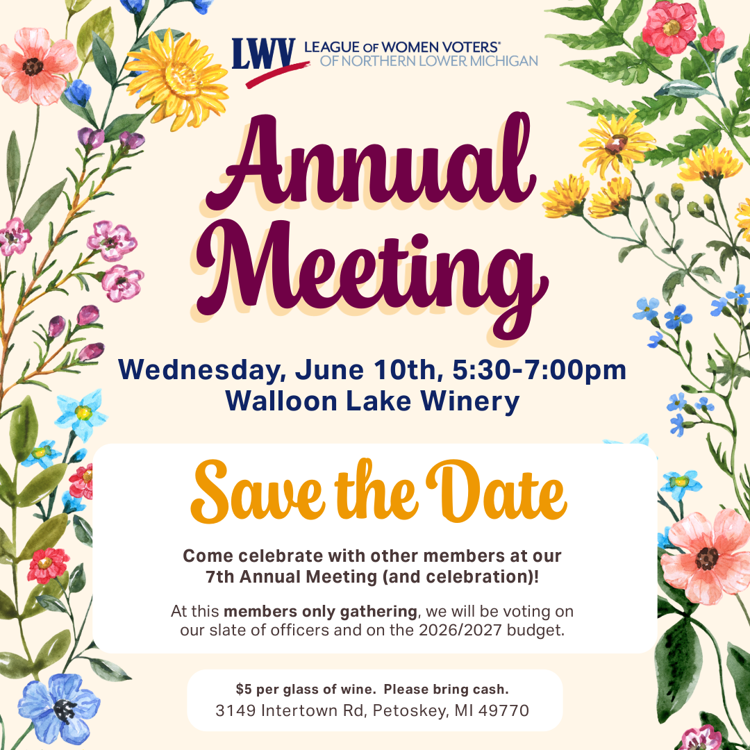 invitation for annual meeting june 10th 5:30-7 at walloon lake winery. this is a member-only event