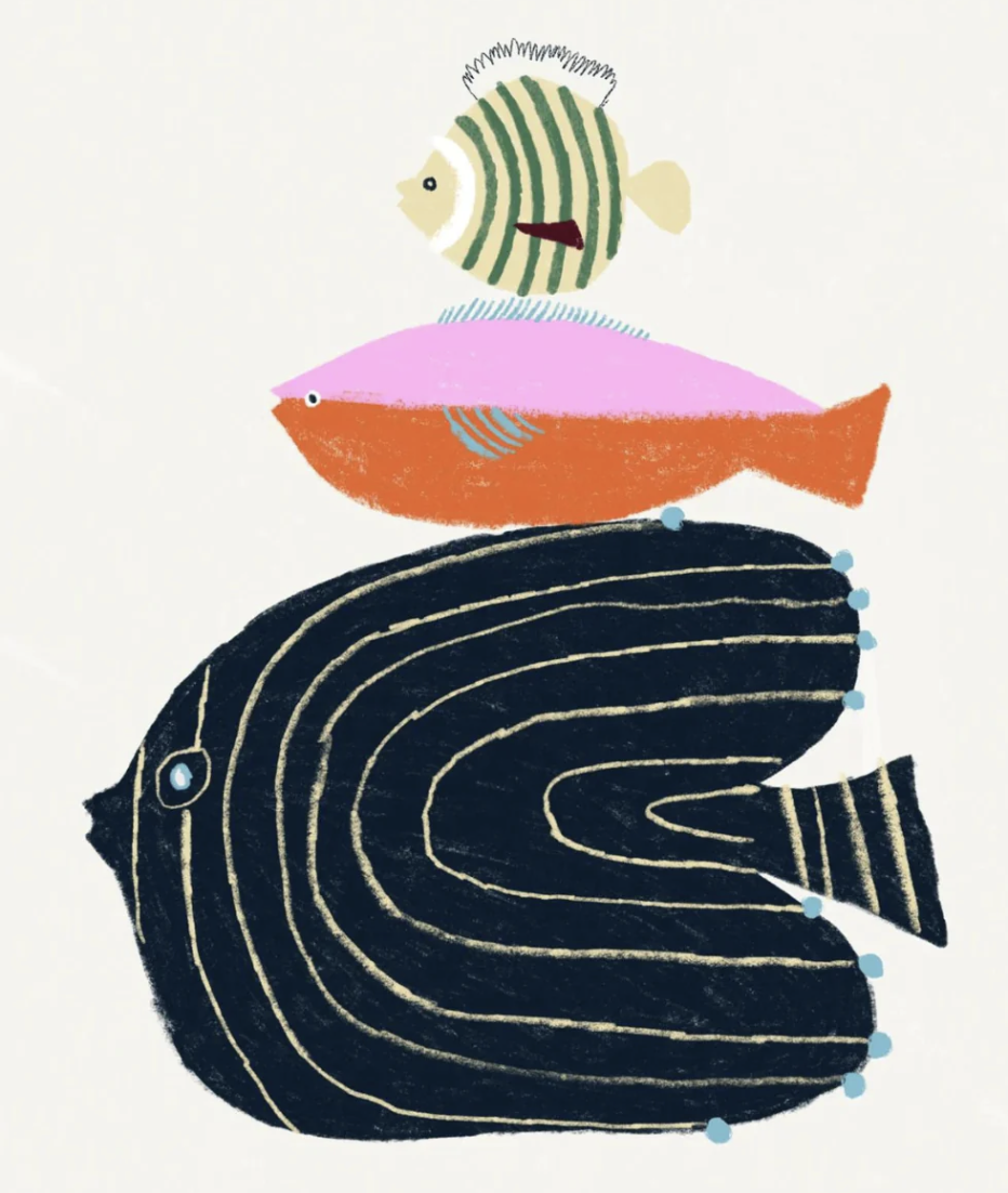 Quinn Says: Fishy Back Ride Print, £35