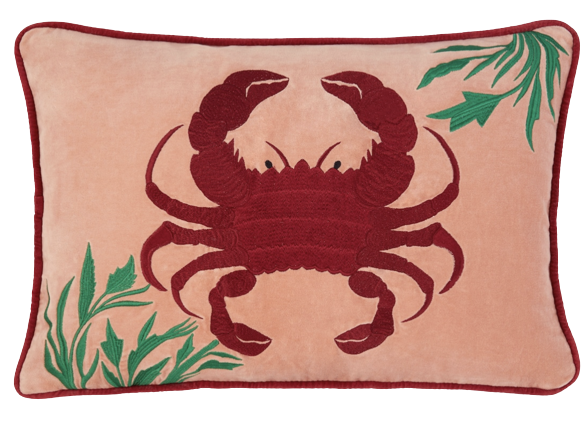 Les-Ottomans: Crab Velvet Cushion, £114