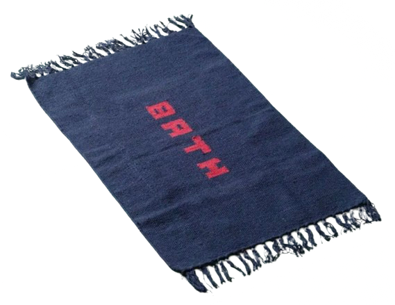 Graham and Green: Handloom Navy Bath Mat, £16