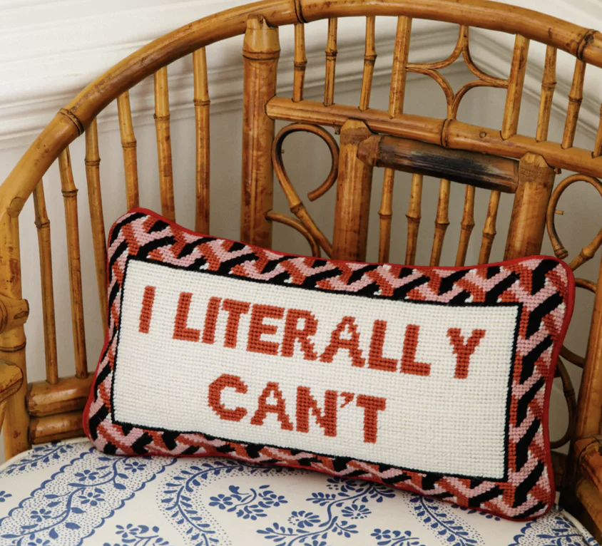 Decoralist: I Literally Can't Needlepoint Cushion, £95