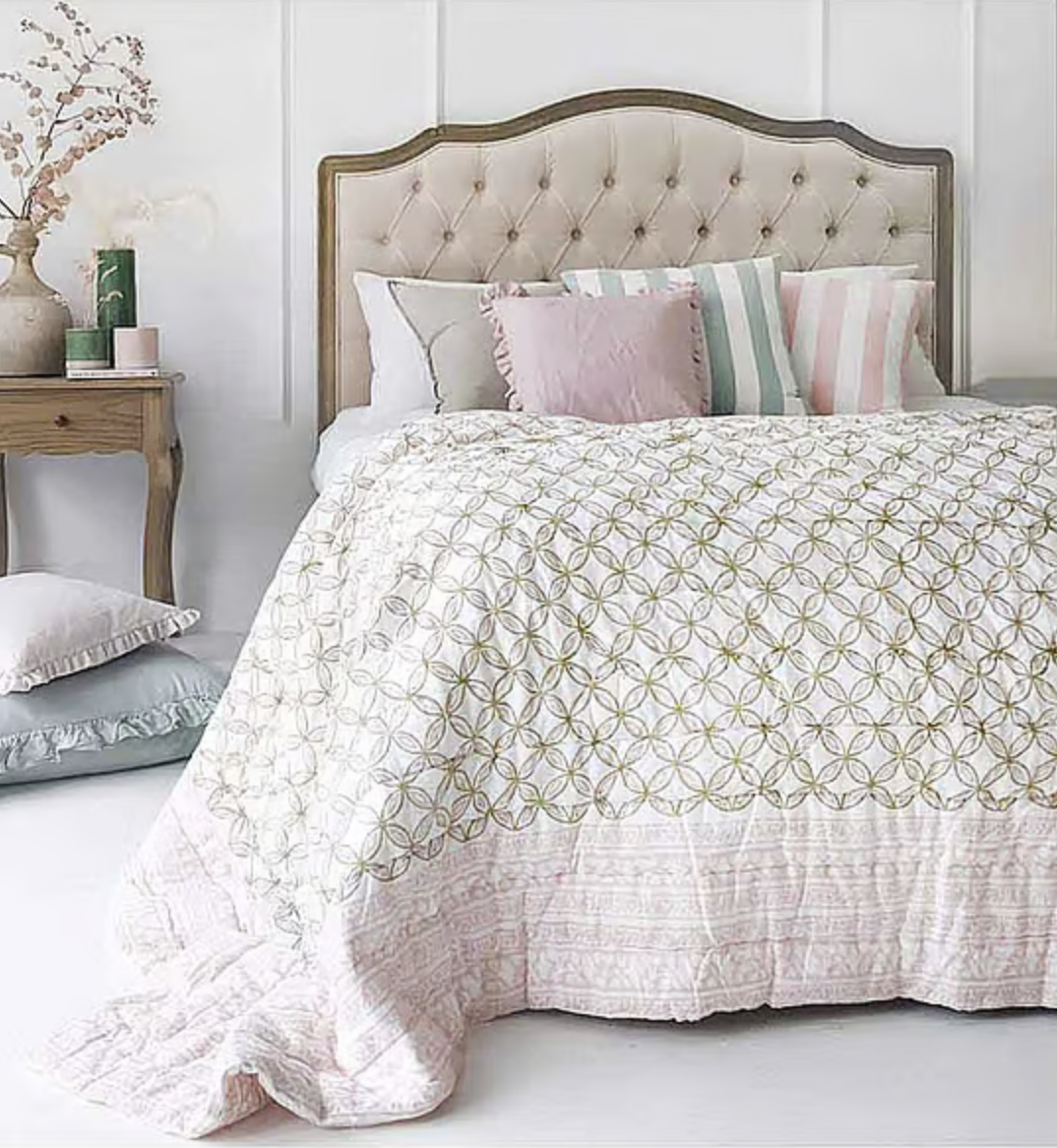 French Bedroom: Abundance Cotton Quilted Bedspread, £225