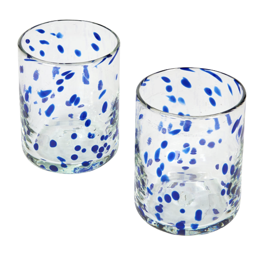 Penny Morrison: Blue Confetti Murano Glass Tumbler, £30.49